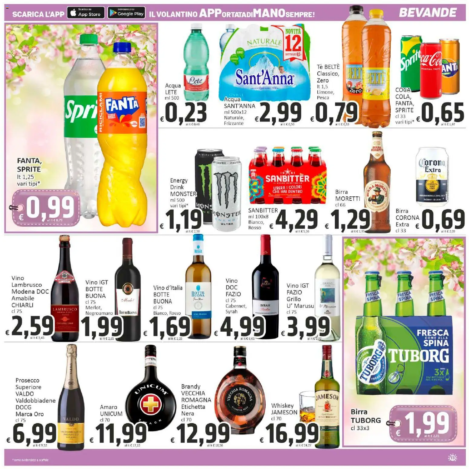 Volantino Paghi Poco del 13.03.2026 | Pagina: 13 | Prodotti: Tè, Acqua, Vino, Fanta