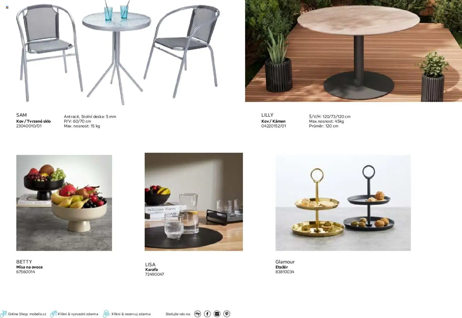 Möbelix leták - Zahradní nábytek od 01.03.2026 | Strana: 30 | Produkty: Ovoce, Karafa, Etažér