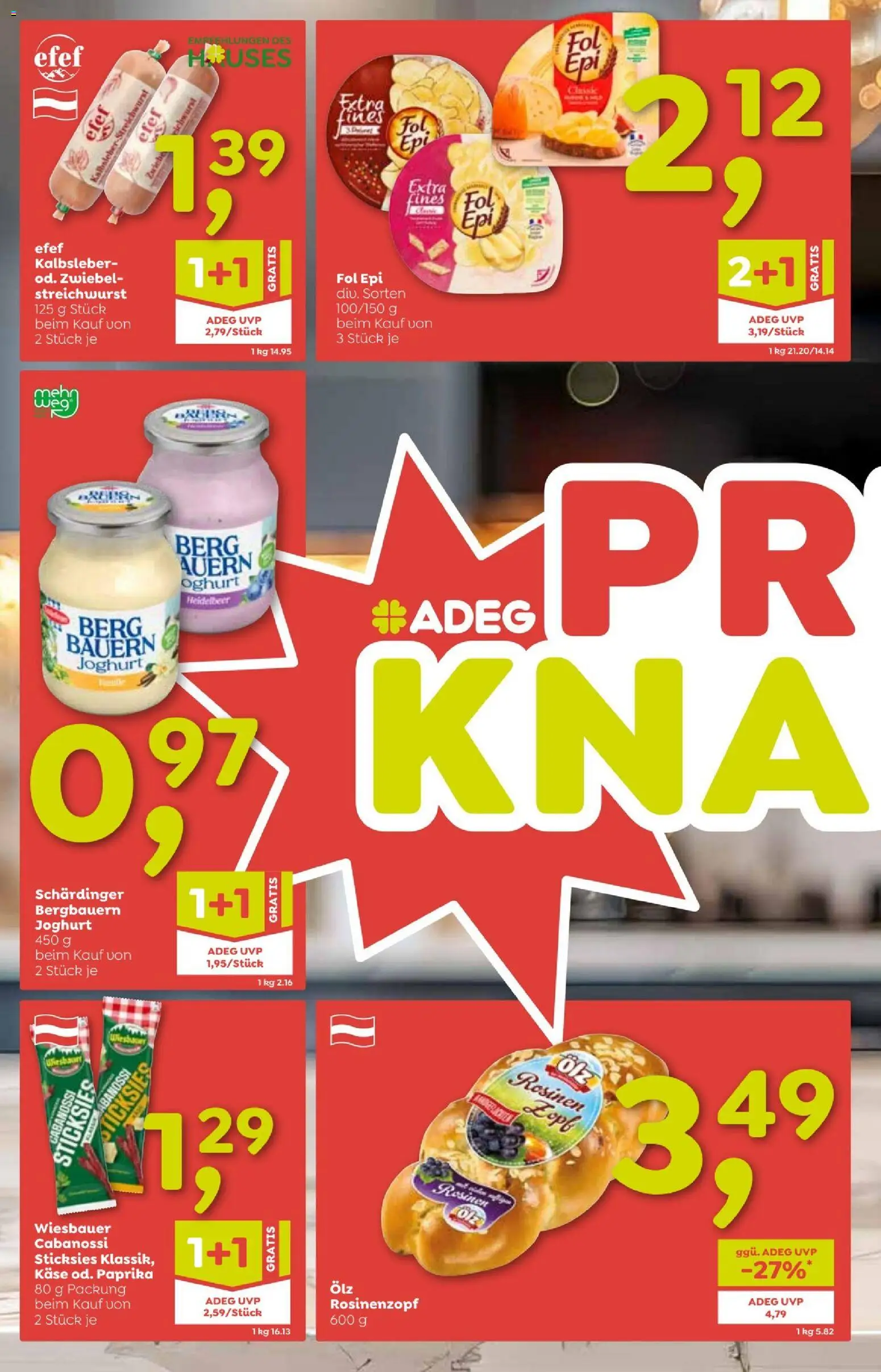 ADEG Flugblatt gültig ab 15.01.2026 | Seite: 2 | Produkte: Rosinen, Käse, Joghurt