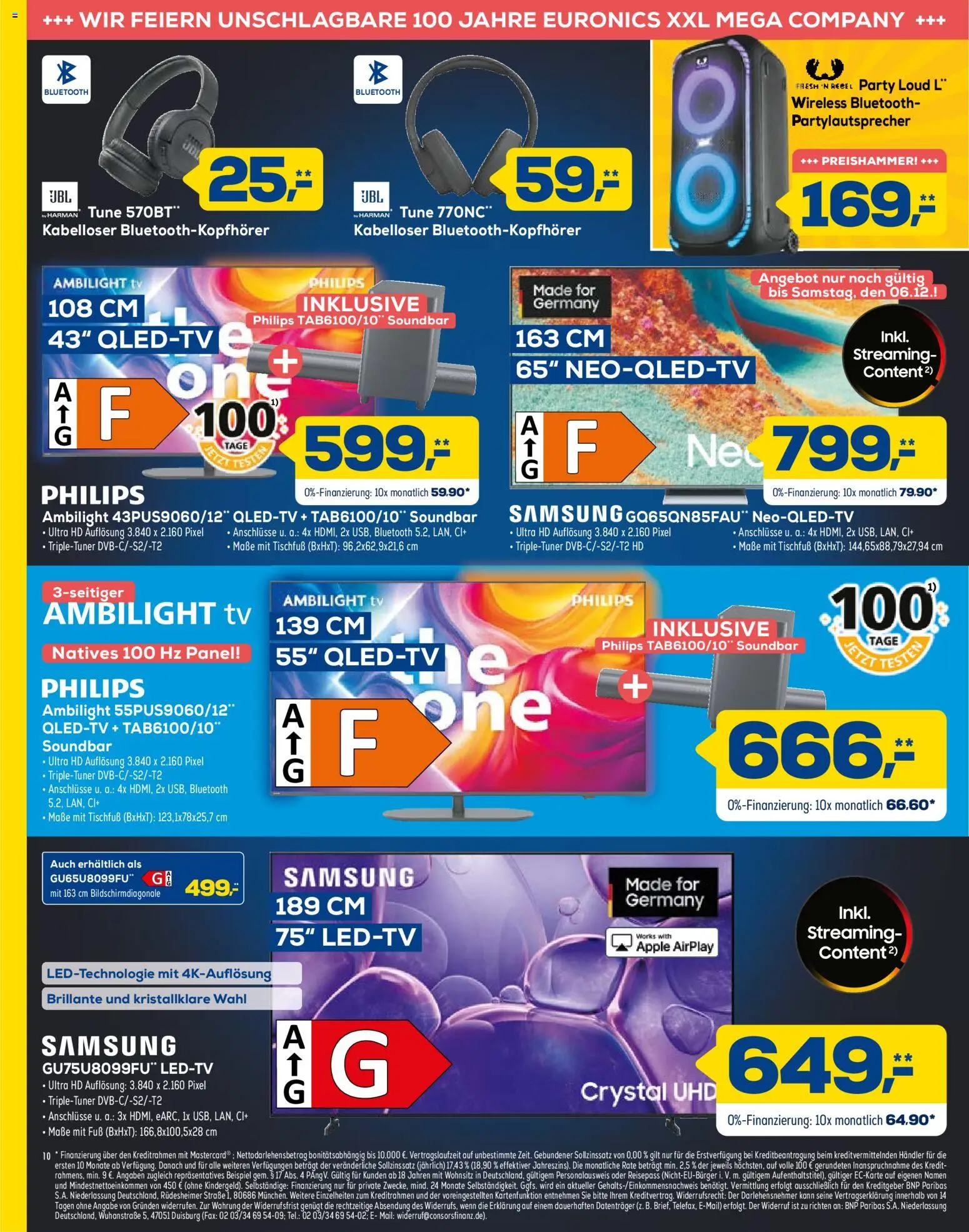 Euronics - Cyber Monday – gültig ab 03.12.2025 | Seite: 10 | Produkte: Philips, Samsung, Soundbar, TV