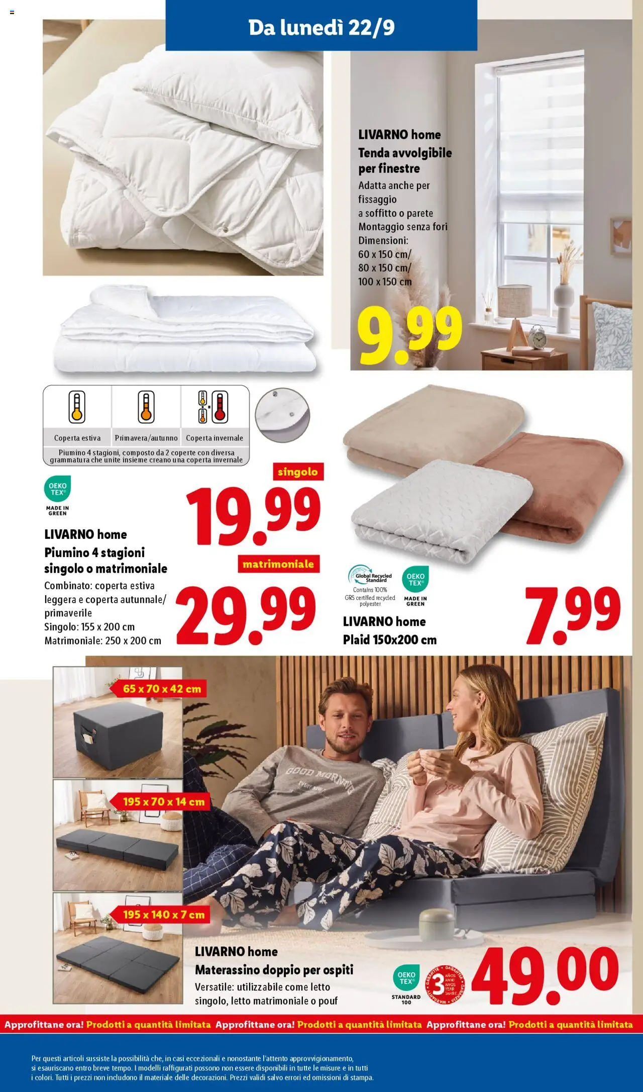 Volantino Lidl del 22.09.2025 | Pagina: 41 | Prodotti: Plaid, Letto matrimoniale, Letto, Coperta