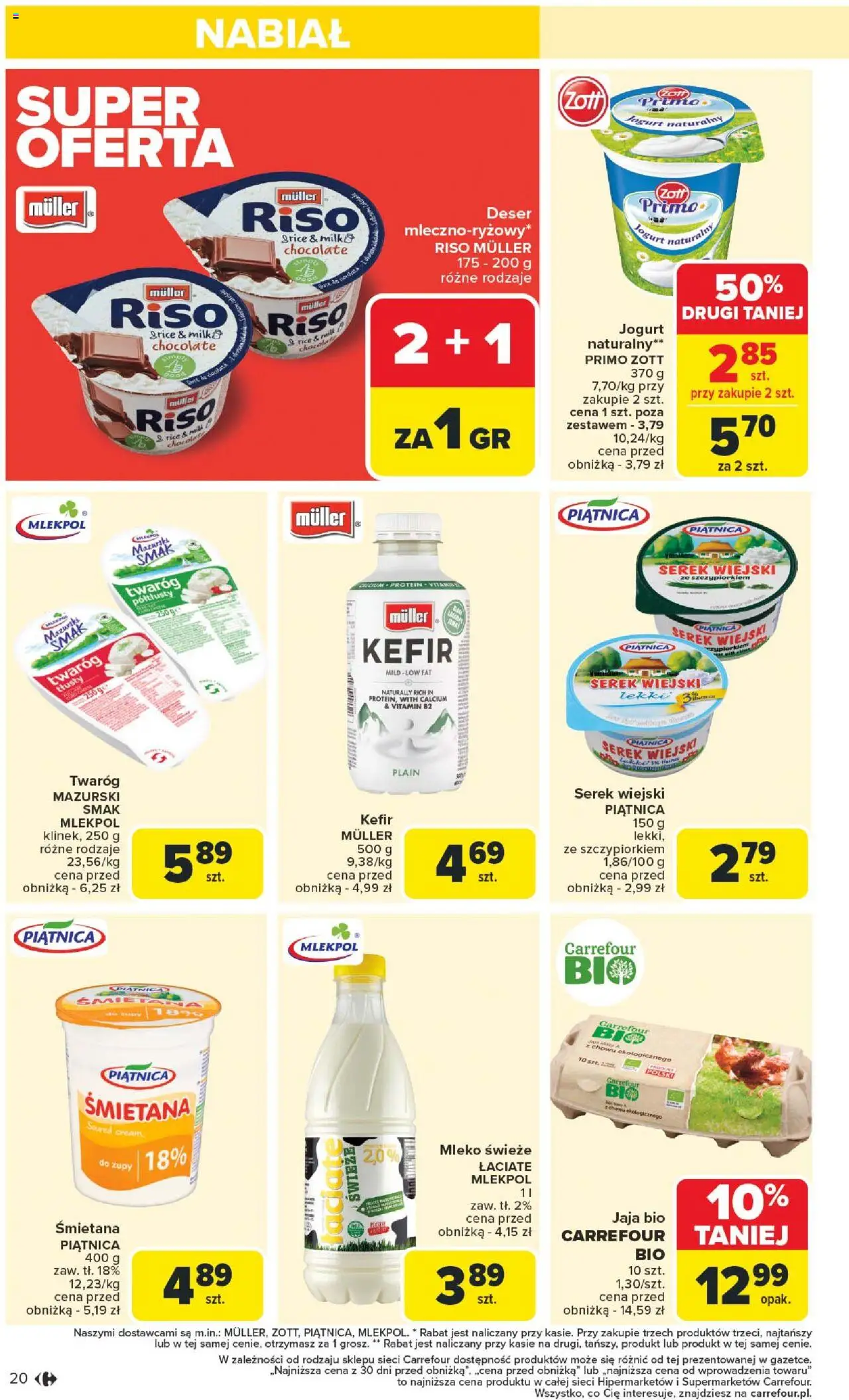 Carrefour Gazetka od 11.08.2025 | Strona: 24 | Produkty: Kefir, Jogurt naturalny, Mleko, Śmietana