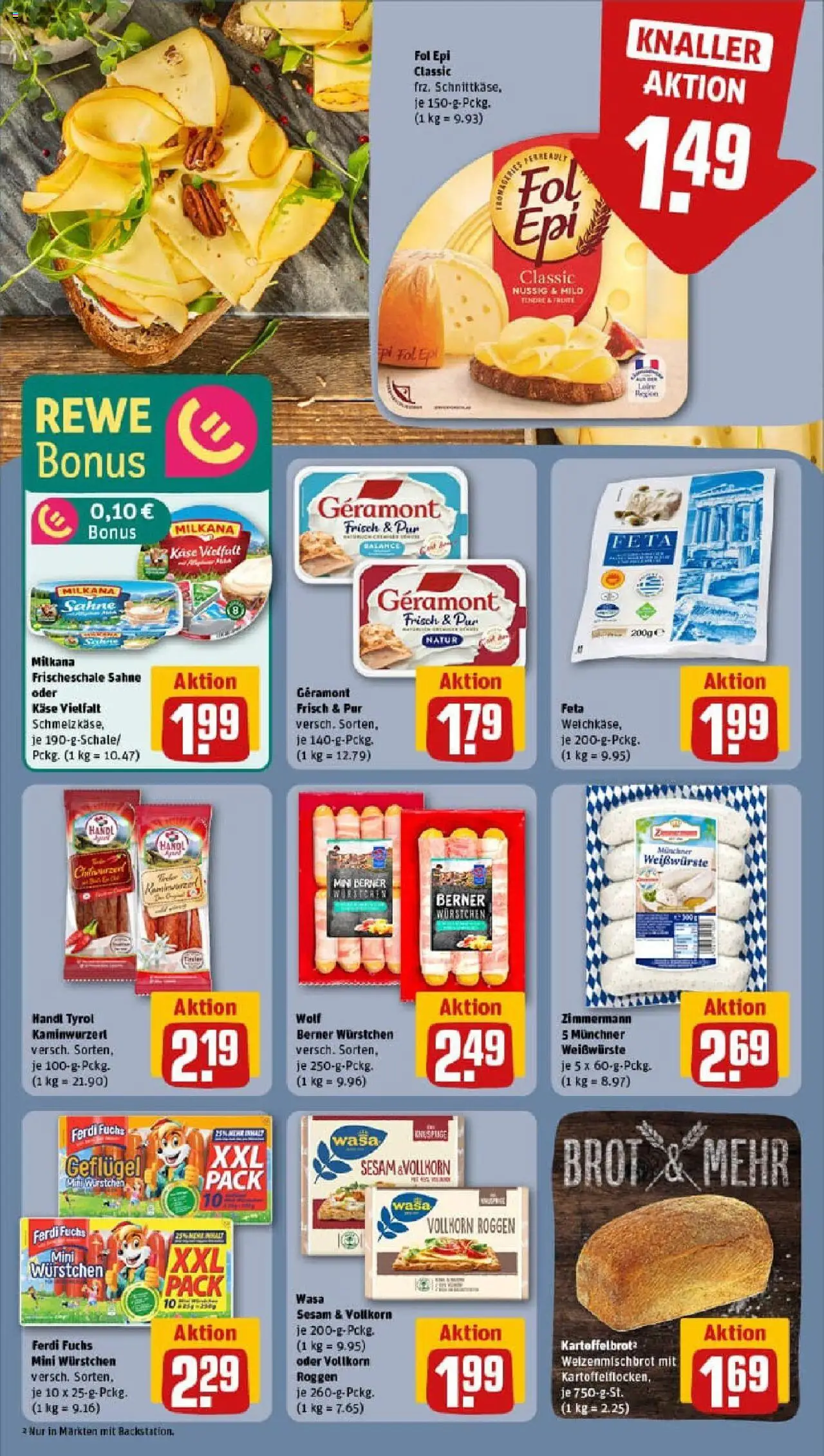 Rewe prospekt Wittenberge	 - gültig ab dem 22.06.2025 | Seite: 12 | Produkte: Geramont, Feta, Brot, Sahne