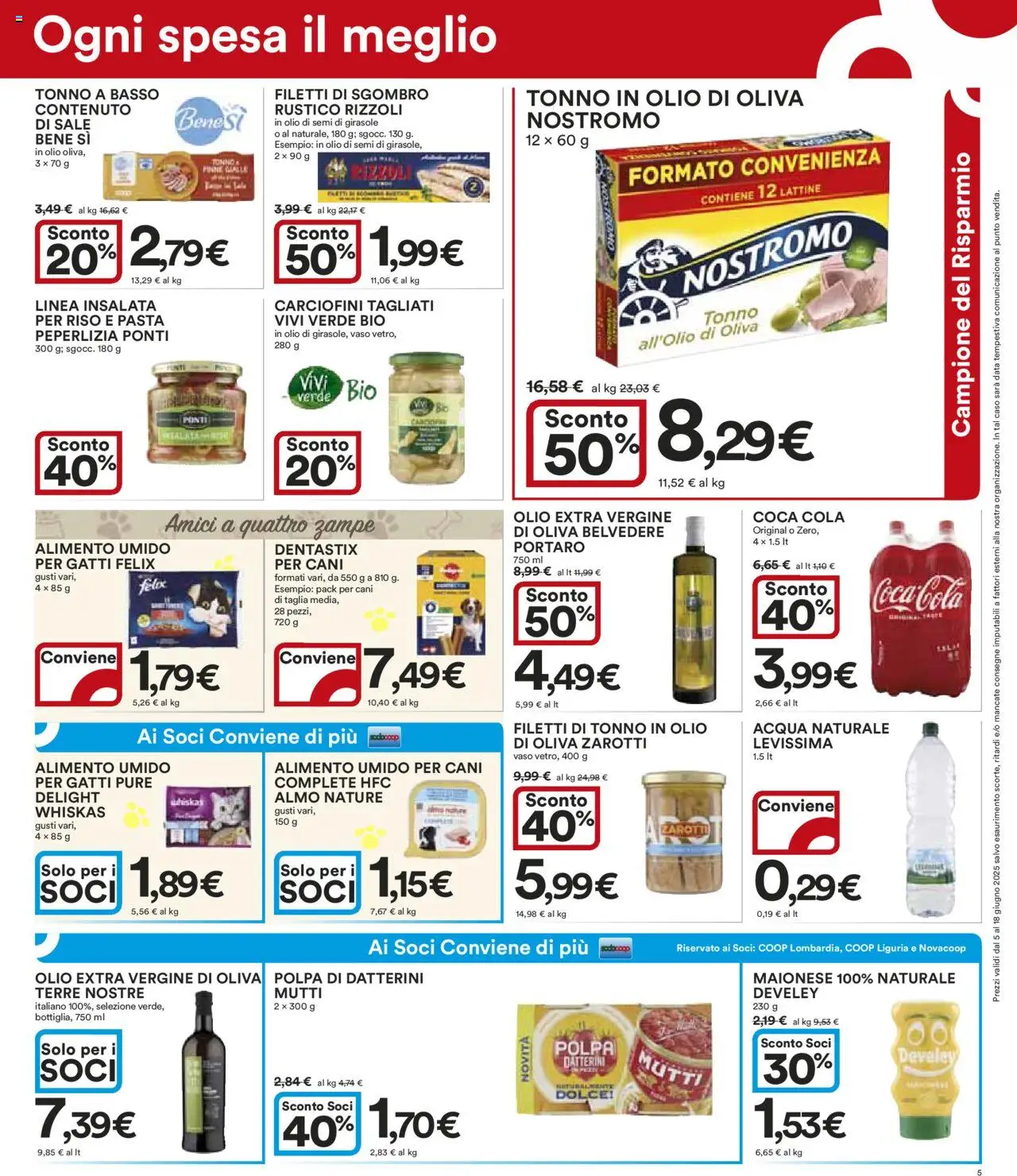Volantino Ipercoop del 05.06.2025 | Pagina: 5 | Prodotti: Insalata, Mutti, Sgombro, Olio di Oliva