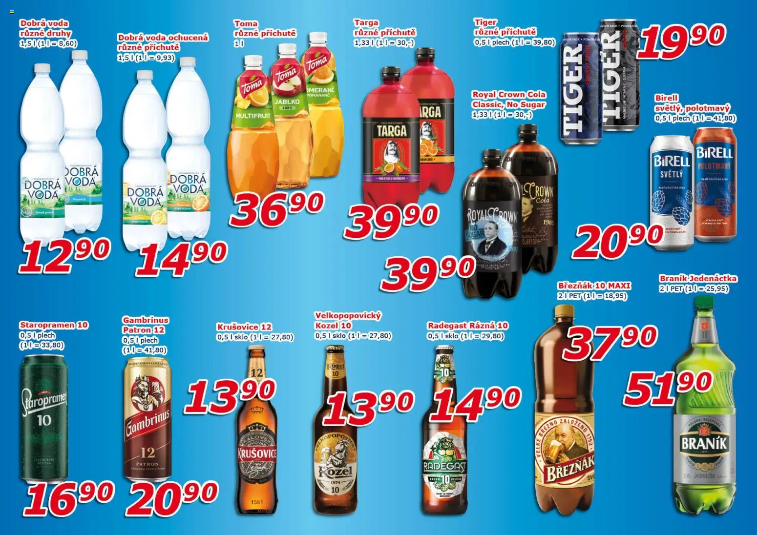 Eso market leták od 02.01.2026 | Strana: 7 | Produkty: Voda, Radegast, Krušovice 12, Cola