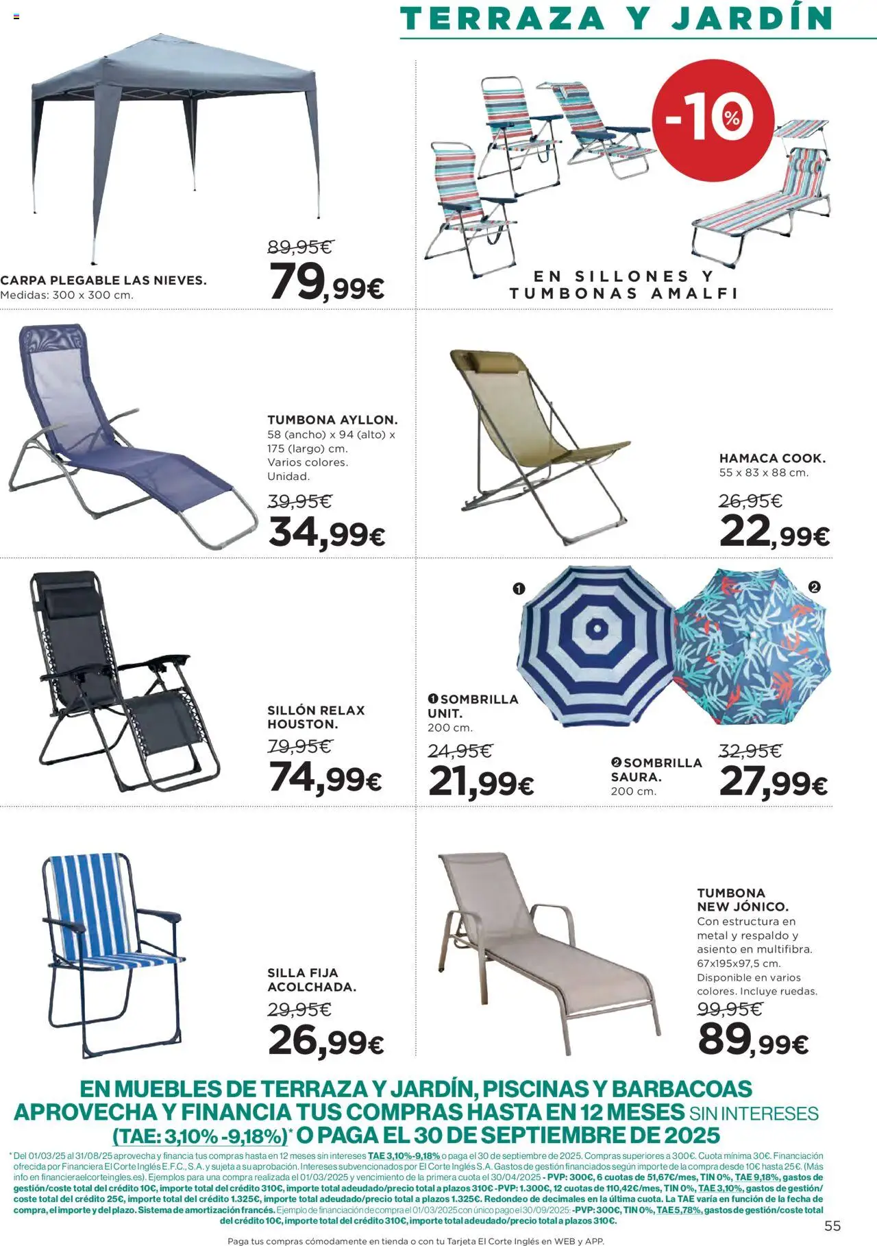 Hipercor catálogo │ válido desde el 05.06.2025 | Página: 61 | Productos: Sombrilla, Muebles, Tumbona, Sillón