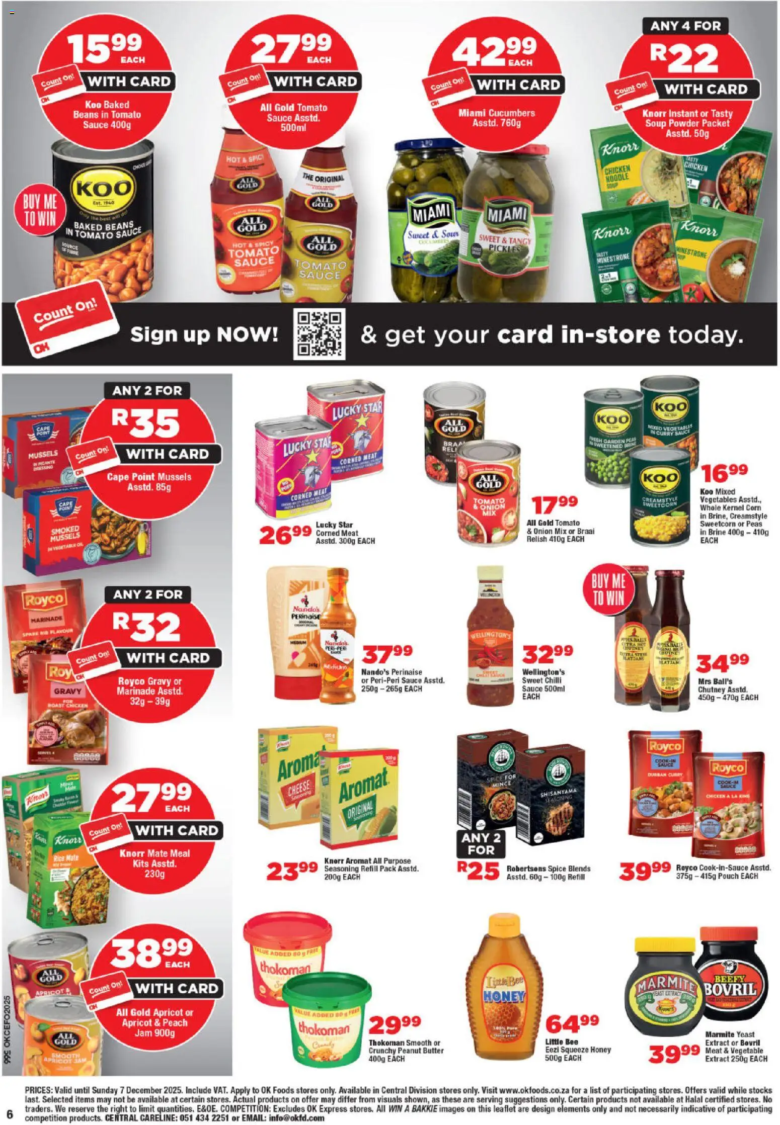 New OK Foods catalogue – valid from 25.11.2025 | Page: 6 | Products: Butter, Powder, Peanut butter, Vegetables