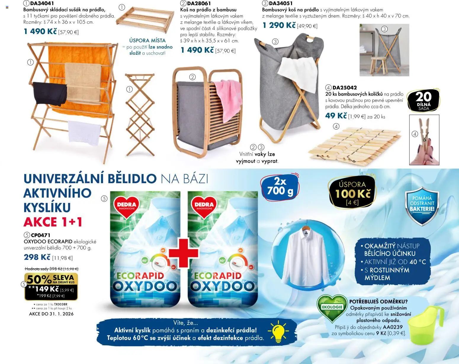 Nové Dedra akcie – leták je platný od 01.01.2026 | Strana: 67 | Produkty: Kôš na prádlo, Kôš