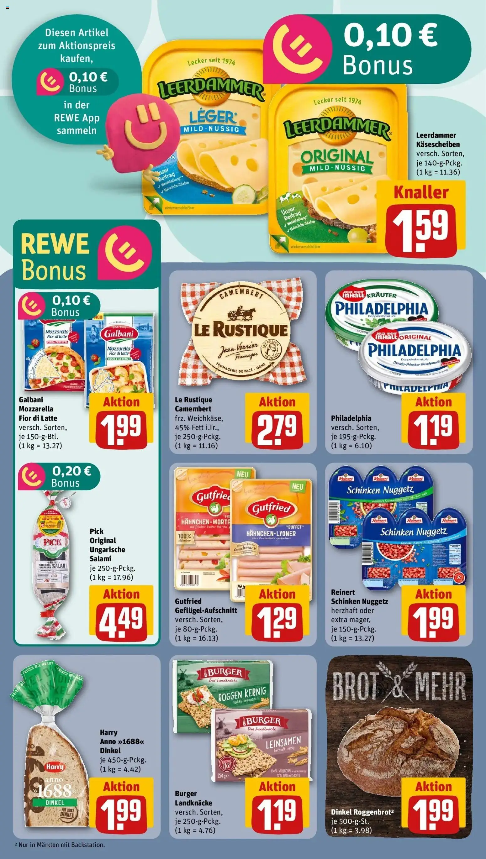 Rewe Prospekt Hoppegarten Ot Hönow	 – gültig ab 09.03.2026 | Seite: 12 | Produkte: Philadelphia, Leerdammer, Brot, Salami