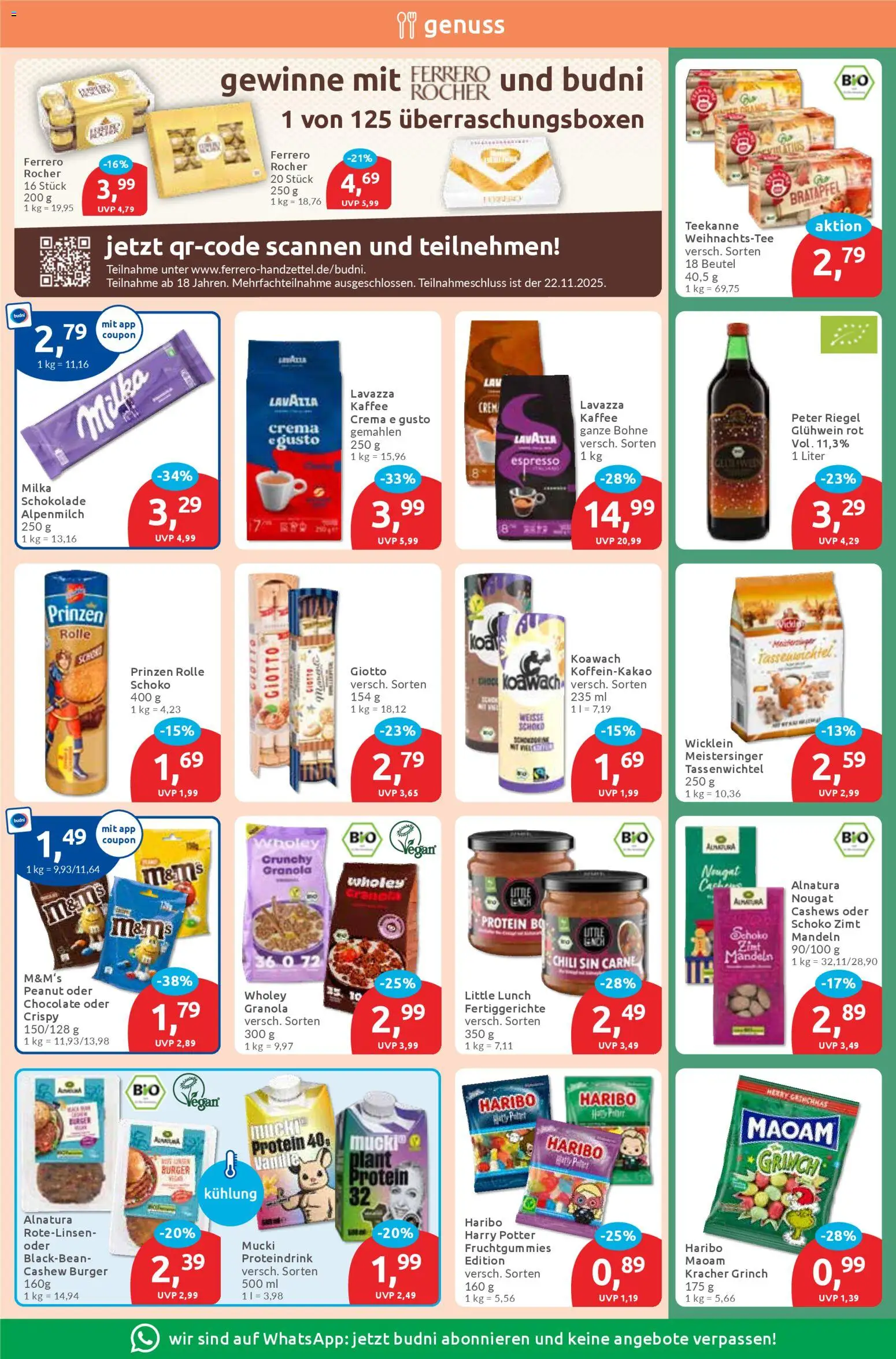 Budni Prospekt 	 – gültig ab 17.11.2025 | Seite: 6 | Produkte: Lavazza, Mandeln, Fertiggerichte, Teekanne