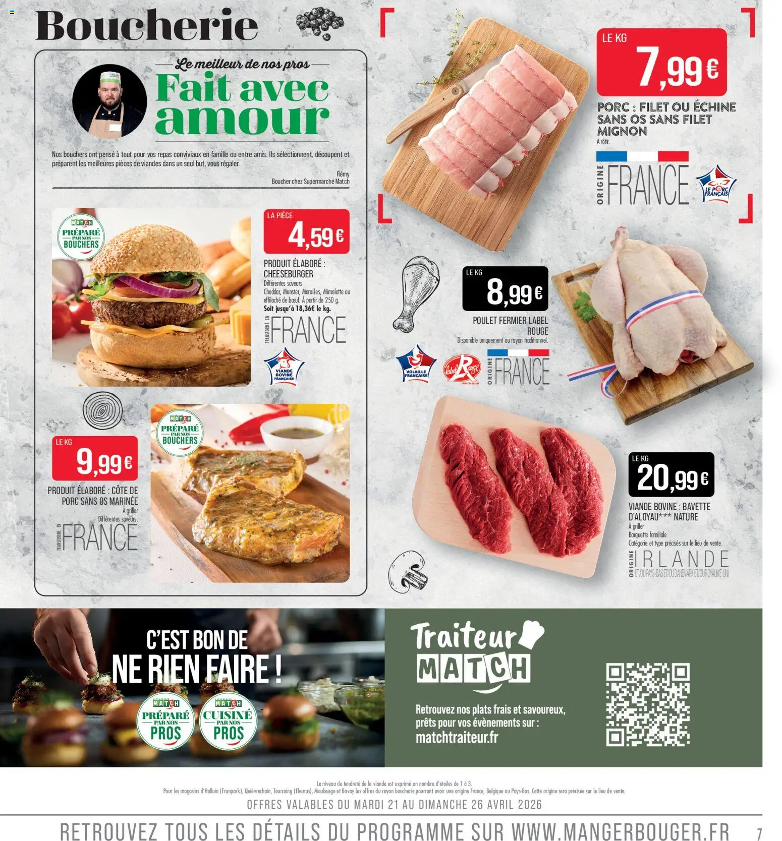 {H1} | Page: 7 | Produits: Viande, Filet mignon, Côte de porc, Viande bovine