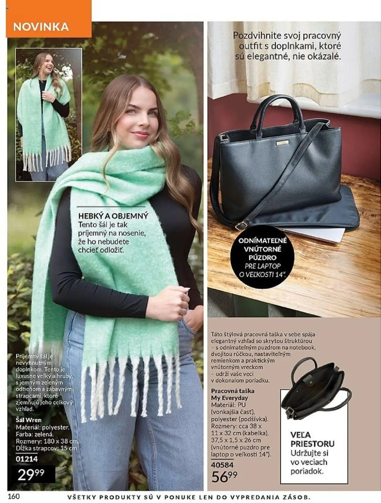 Nové Avon akcie – leták je platný od 01.10.2025 | Strana: 160 | Produkty: Šál, Puzdro, Taška