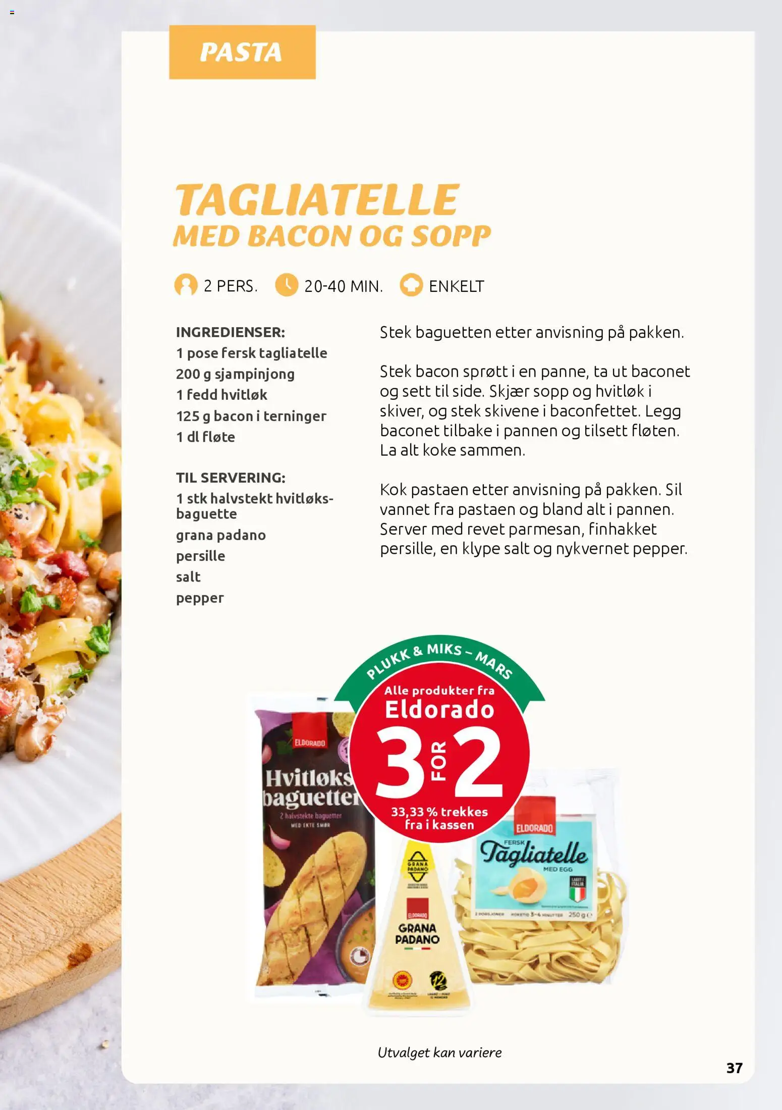 {H1} | Side: 37 | Produkter: Smør, Strandväska, Hvitløk, Sopp