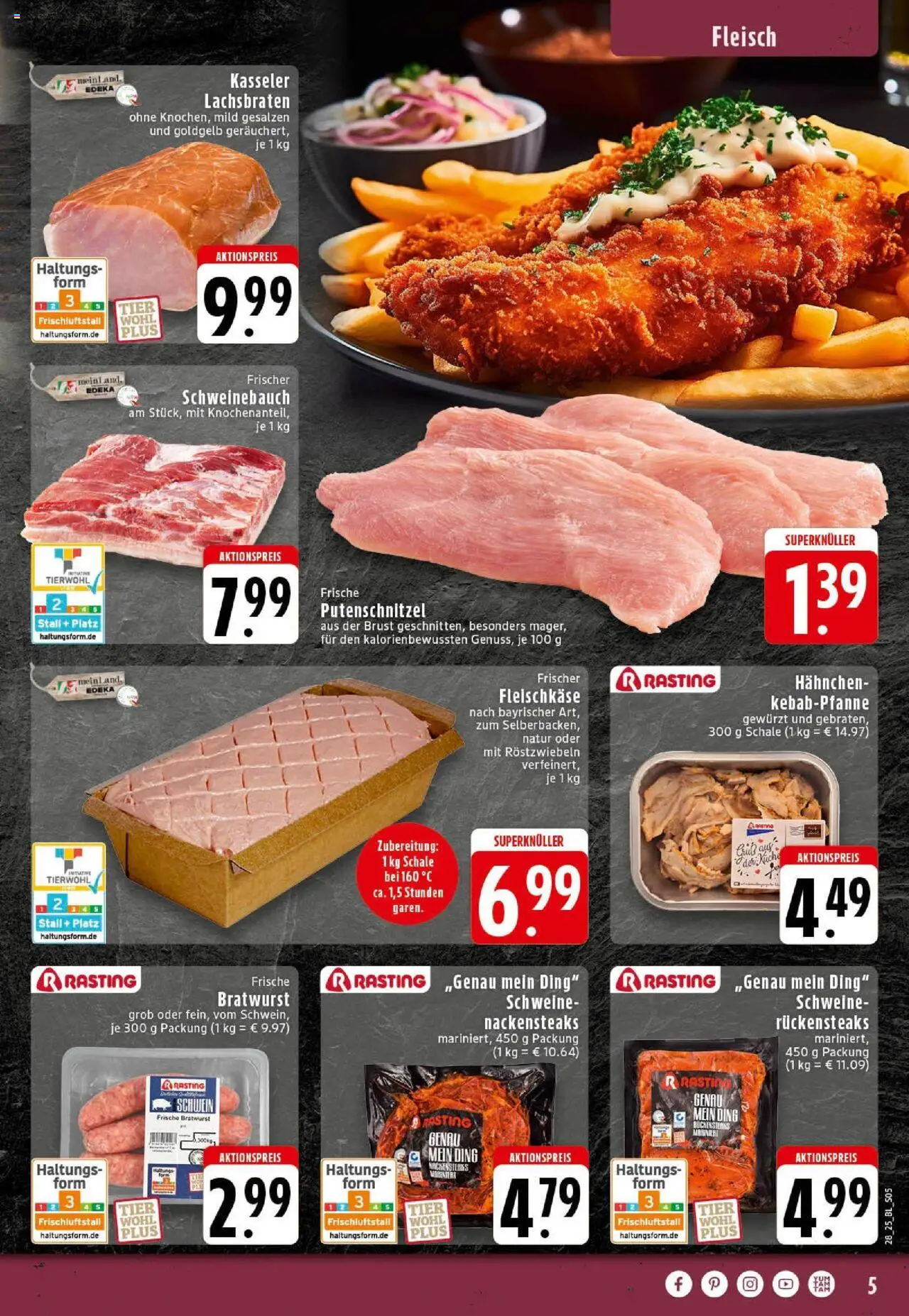 Edeka prospekt Westerkappeln	 - gültig ab dem 06.07.2025 | Seite: 5 | Produkte: Hahnchen, Schweinebauch, Küche, Fleisch