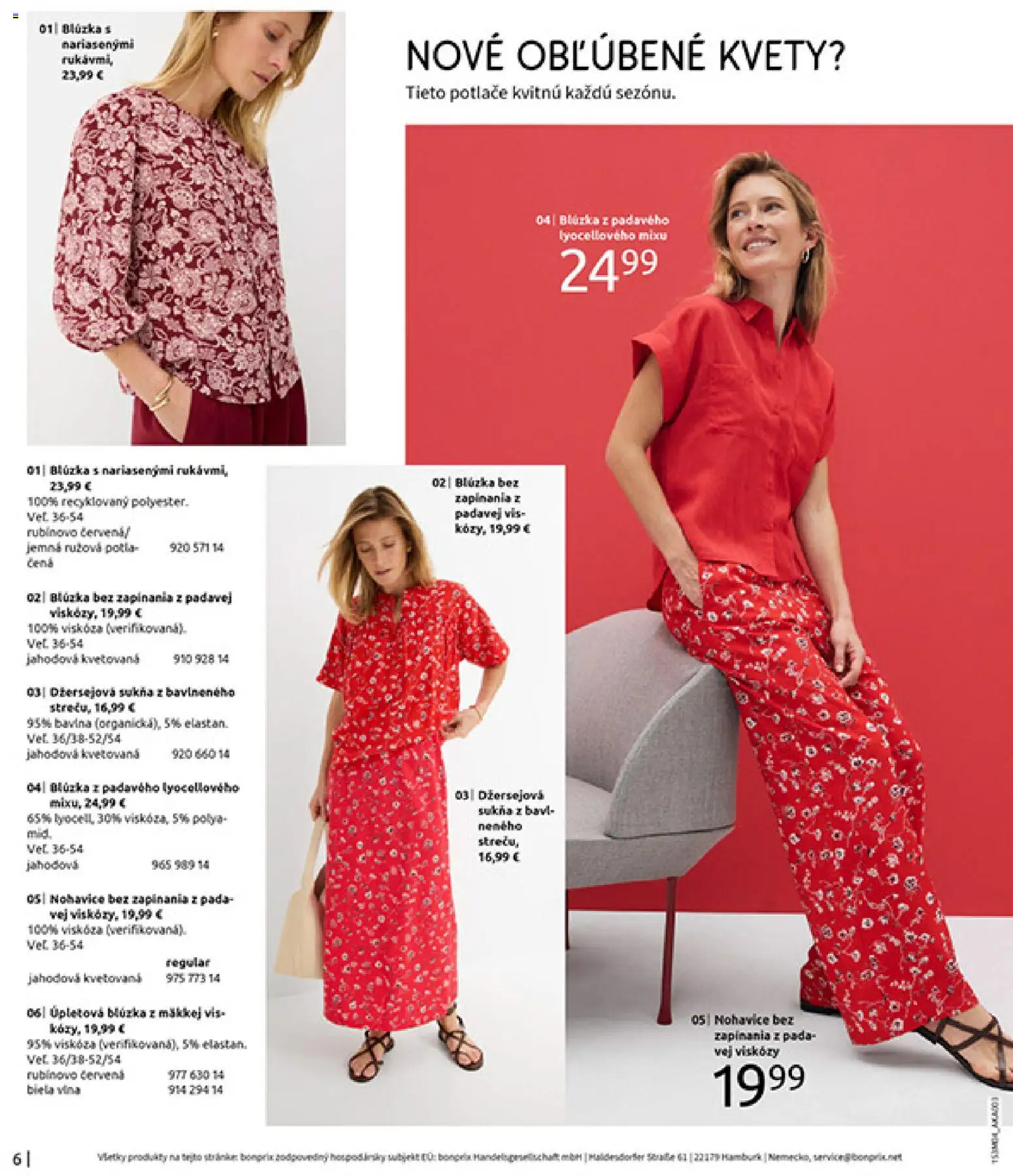 Nové Bonprix akcie – leták je platný od 31.03.2026 | Strana: 8 | Produkty: Blúzka, Nohavice, Kvety