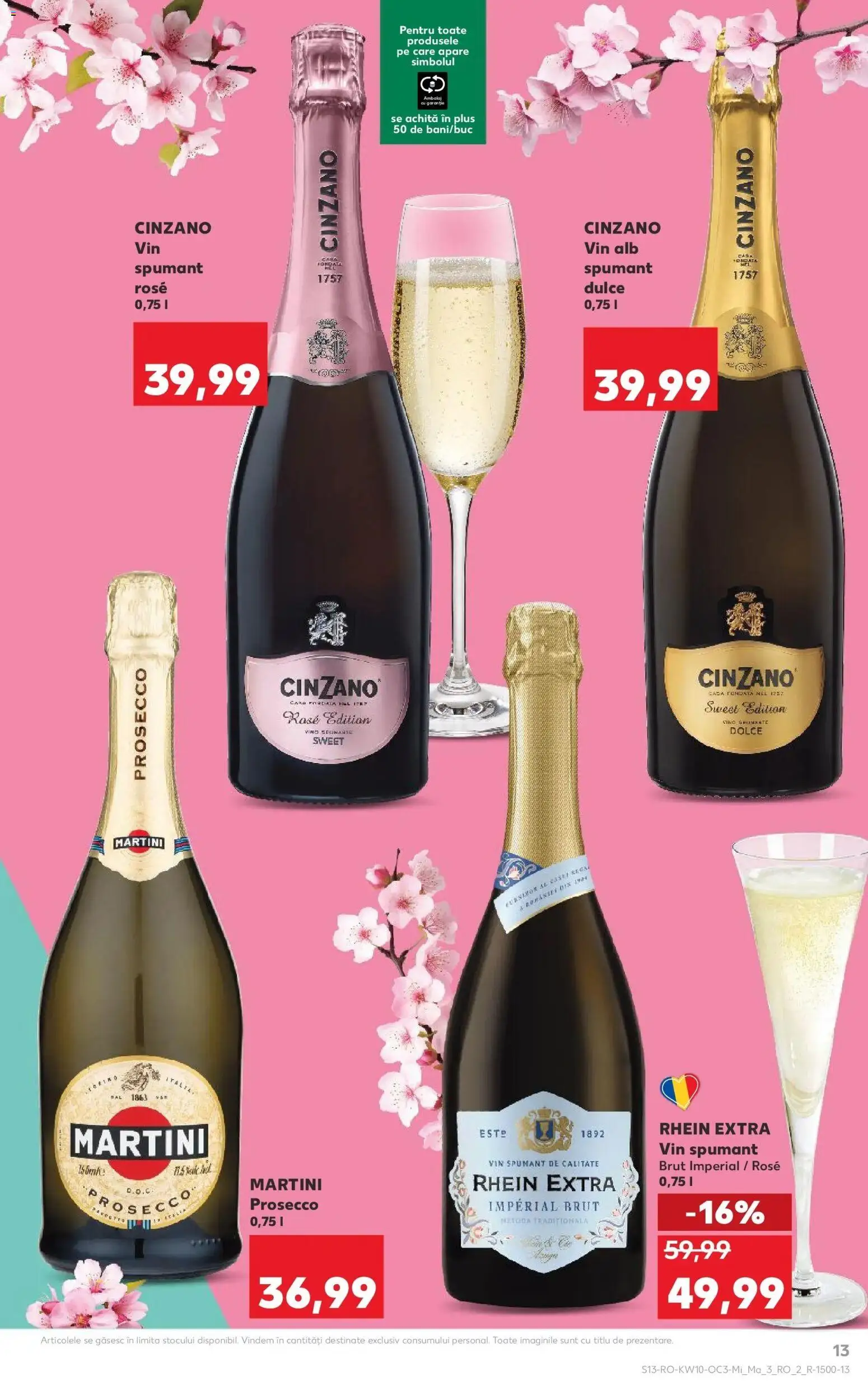 Noul catalog Kaufland – valabil de la 04.03.2026 | Pagină: 13 | Produse: Ekmek tahtası, Yulaf, Prosecco, Vin
