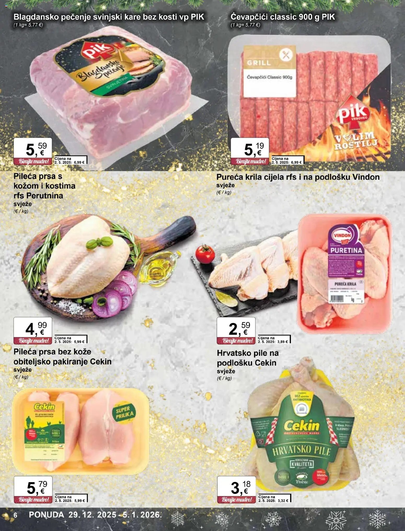 KTC katalog | vrijedi od 29.12.2025 | Stranica: 6 | Proizvodi: Roštilj, Puretina, Svinjski kare, Ćevapčići