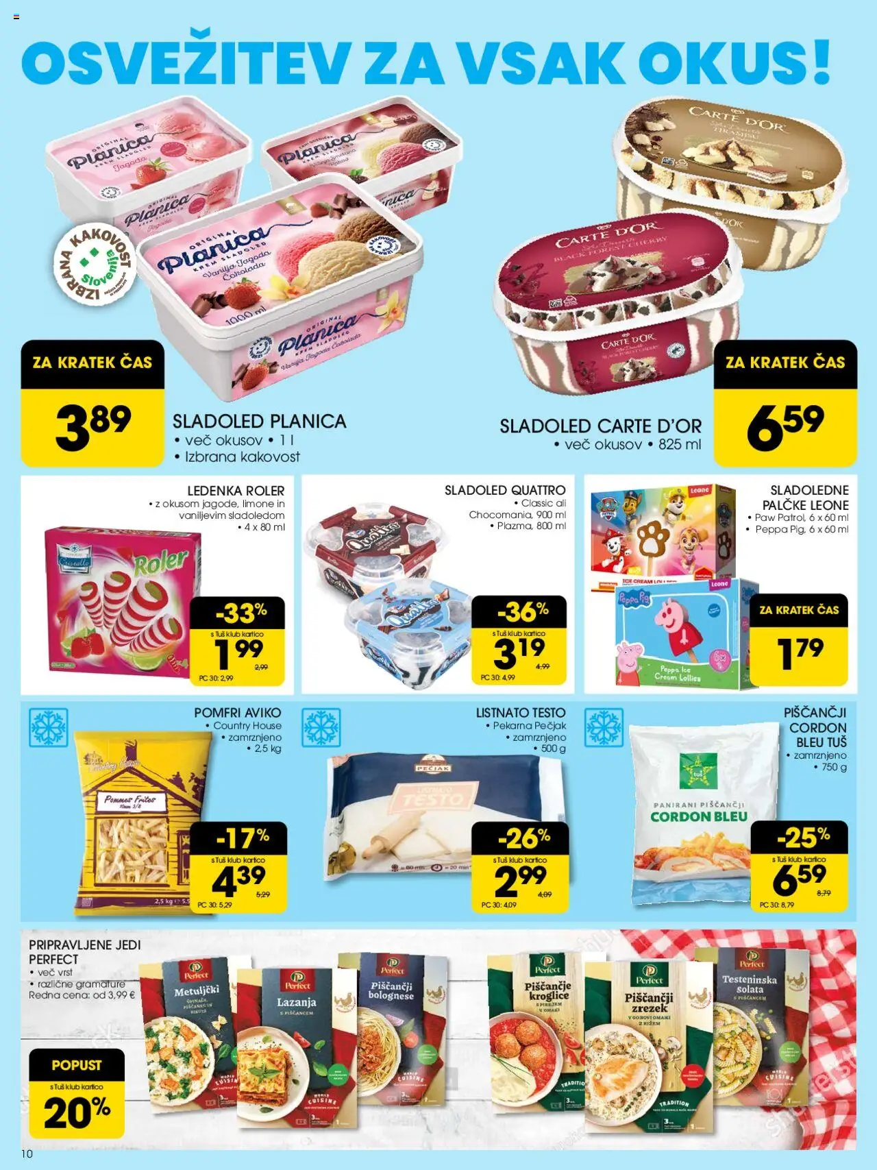Tuš katalog │ velja od 18.06.2025 | Stran: 10 | Izdelki: Pekarna, Lazanja, Sladoled, Solata