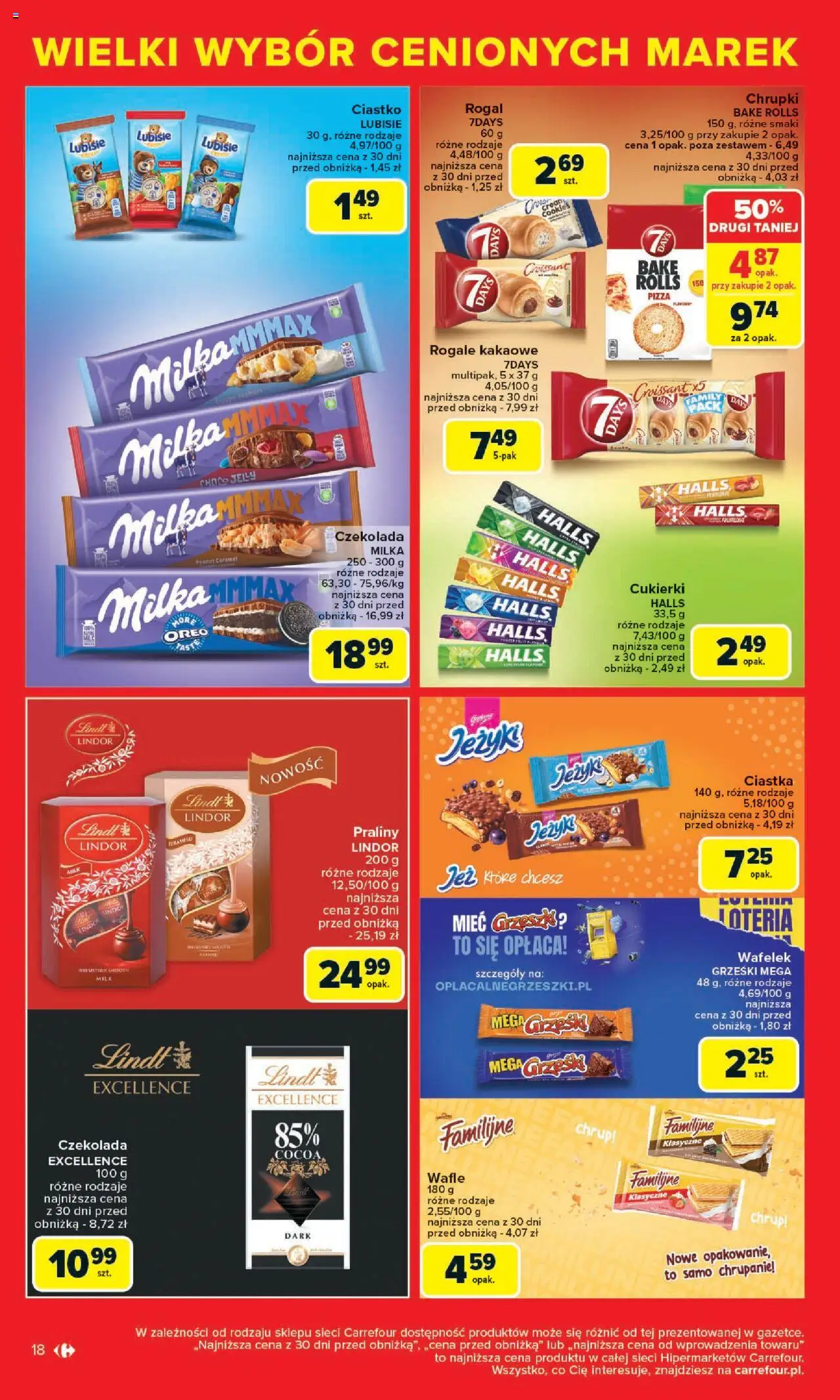 Carrefour Gazetka - Cenione marki, super ceny od 04.08.2025 | Strona: 18 | Produkty: Wafle, Chrupki, Tiramisu, Ciastka