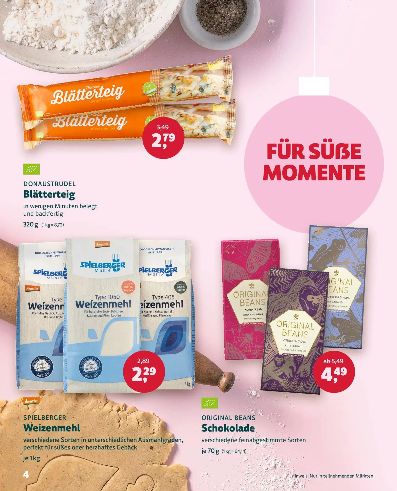 Denns BioMarkt Natürlich Festlich gültig ab 26.11.2025 | Seite: 4 | Produkte: Mühle, Milch, Brot, Schokolade