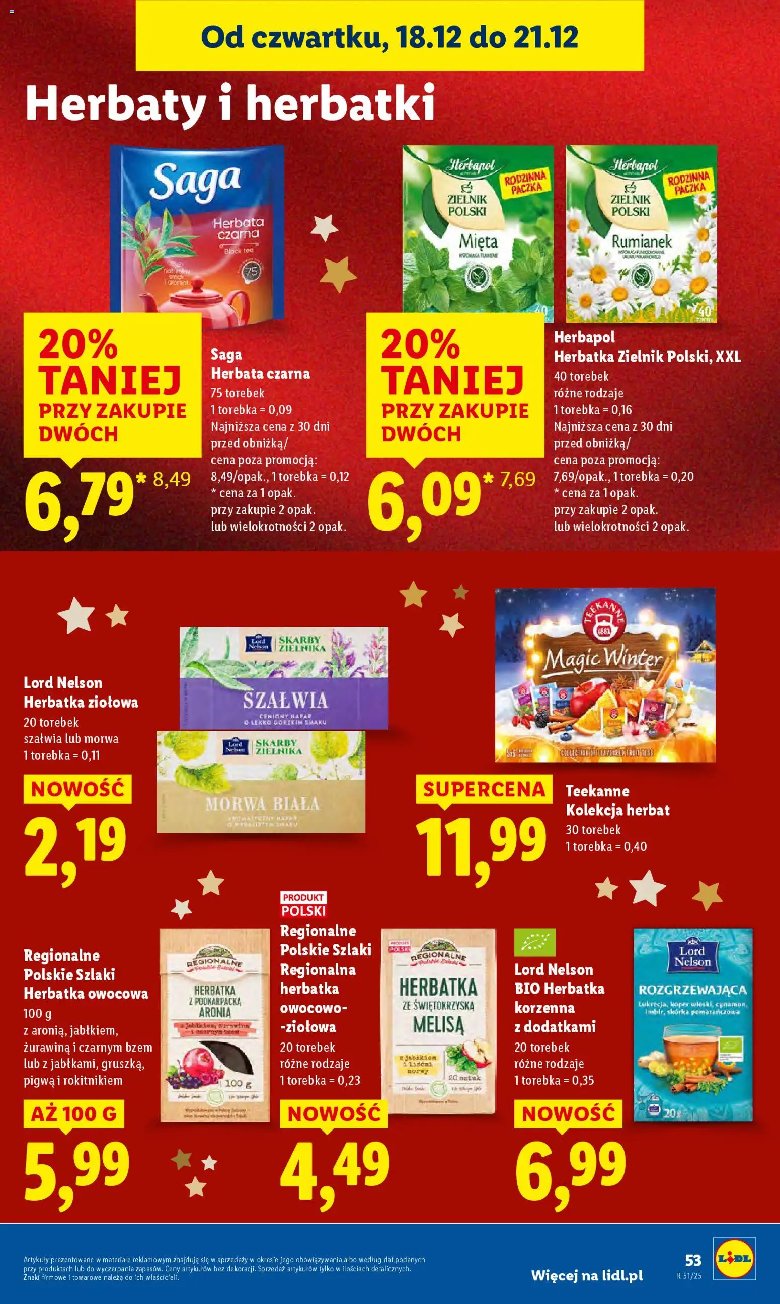 Lidl Gazetka od 18.12.2025 | Strona: 55 | Produkty: Pigwa, Torebka, Skórka pomarańczowa, Herbata