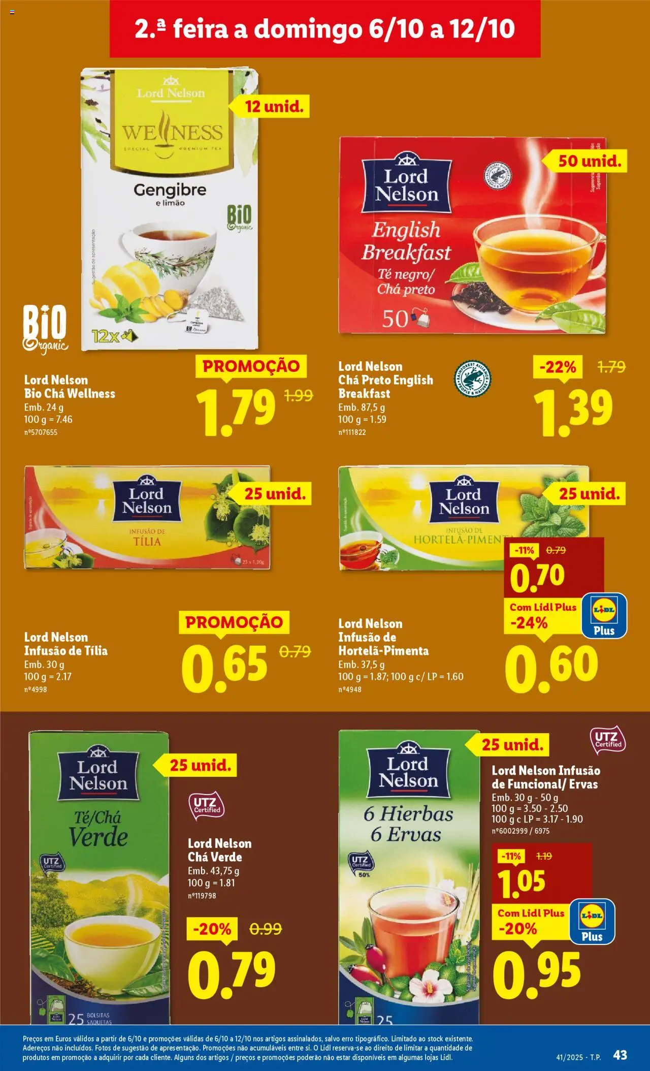 Lidl folheto │ válido de 06.10.2025 | Página: 43 | Produtos: Chá