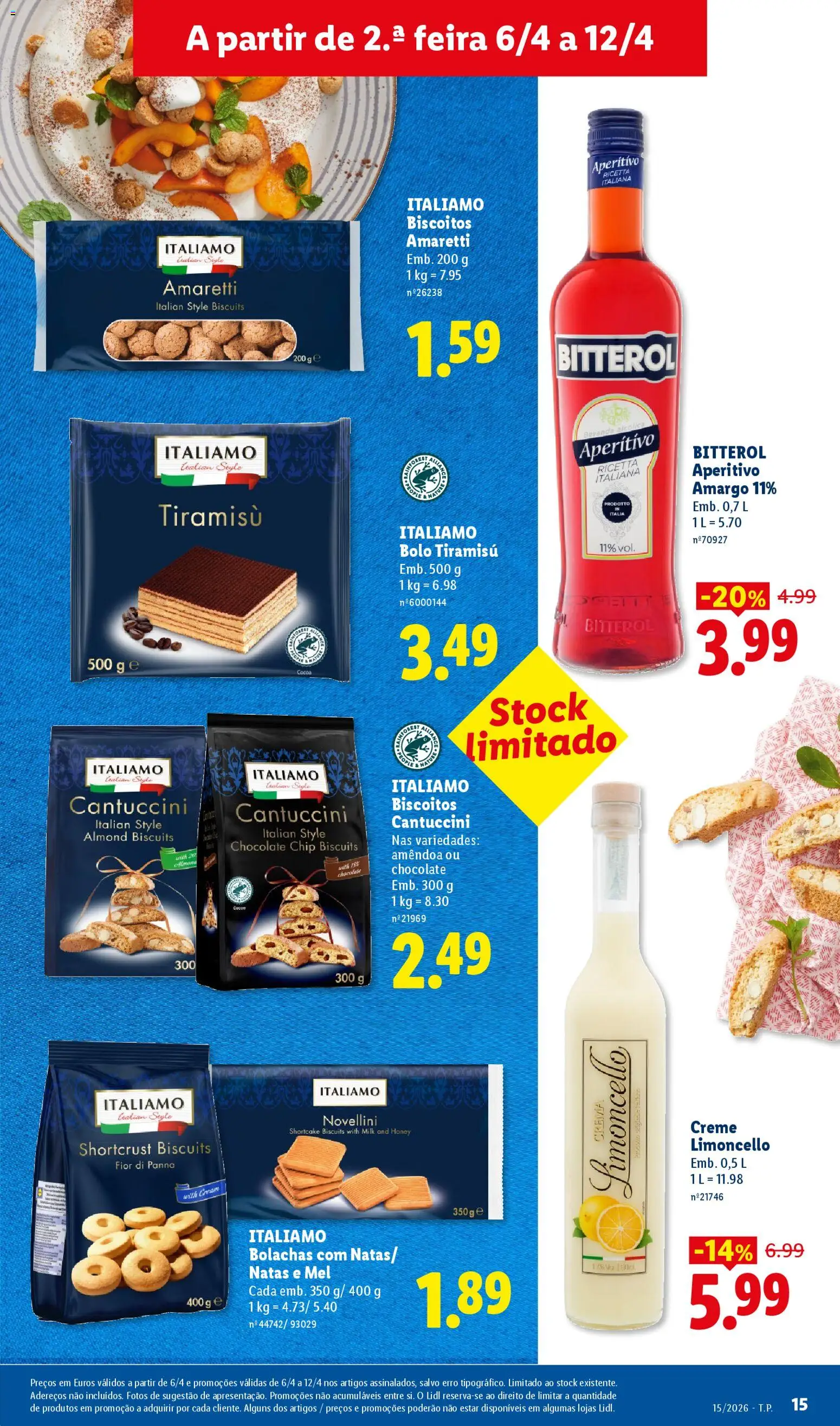 Lidl folheto │ válido de 06.04.2026 | Página: 15 | Produtos: Bolachas, Chocolate, Mel, Creme