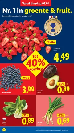 Avocado, Per stuk - Voorbeeld van een folder van Lidl, geldig van 07.04.2026 | Pagina: 6 | Producten: Avocado, Ui, Aardbeien