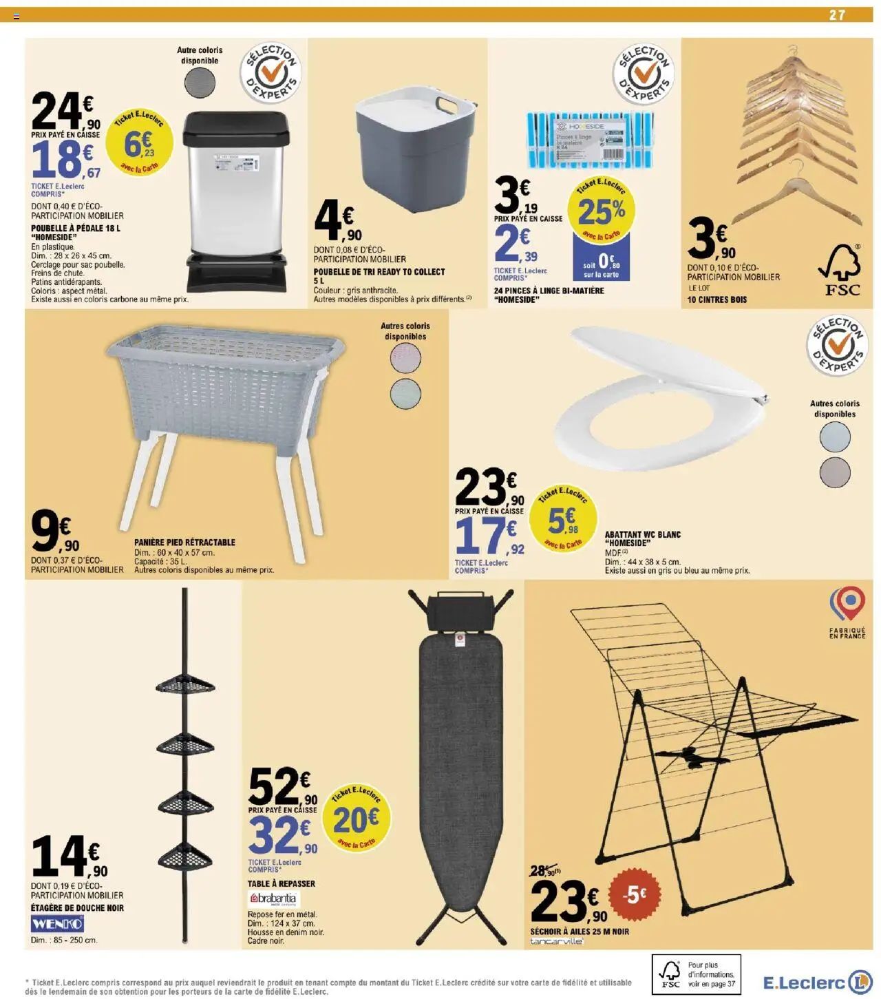  | Page: 27 | Produits: Séchoir, Étagère, Douche, Cadre