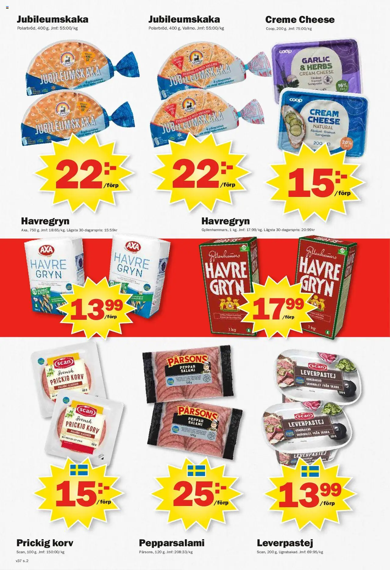 Pekås reklamblad aktuell från 08.09.2025 | Sida: 2 | Produkter: Leverpastej, Havregryn, Peppar, Salami