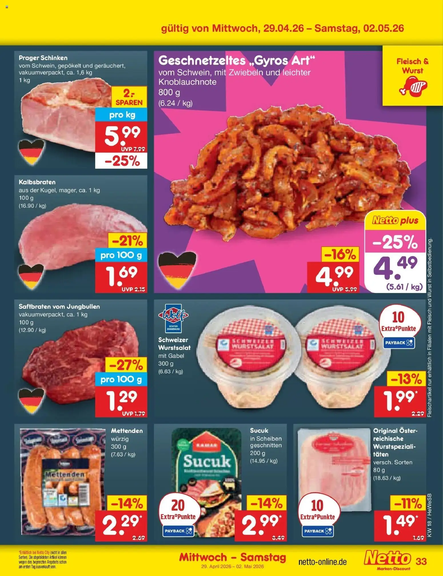 Netto Marken-Discount Prospekt Hamburg	 – gültig ab 27.04.2026 | Seite: 43 | Produkte: Zwiebeln, Wurst, Schinken, Fleisch