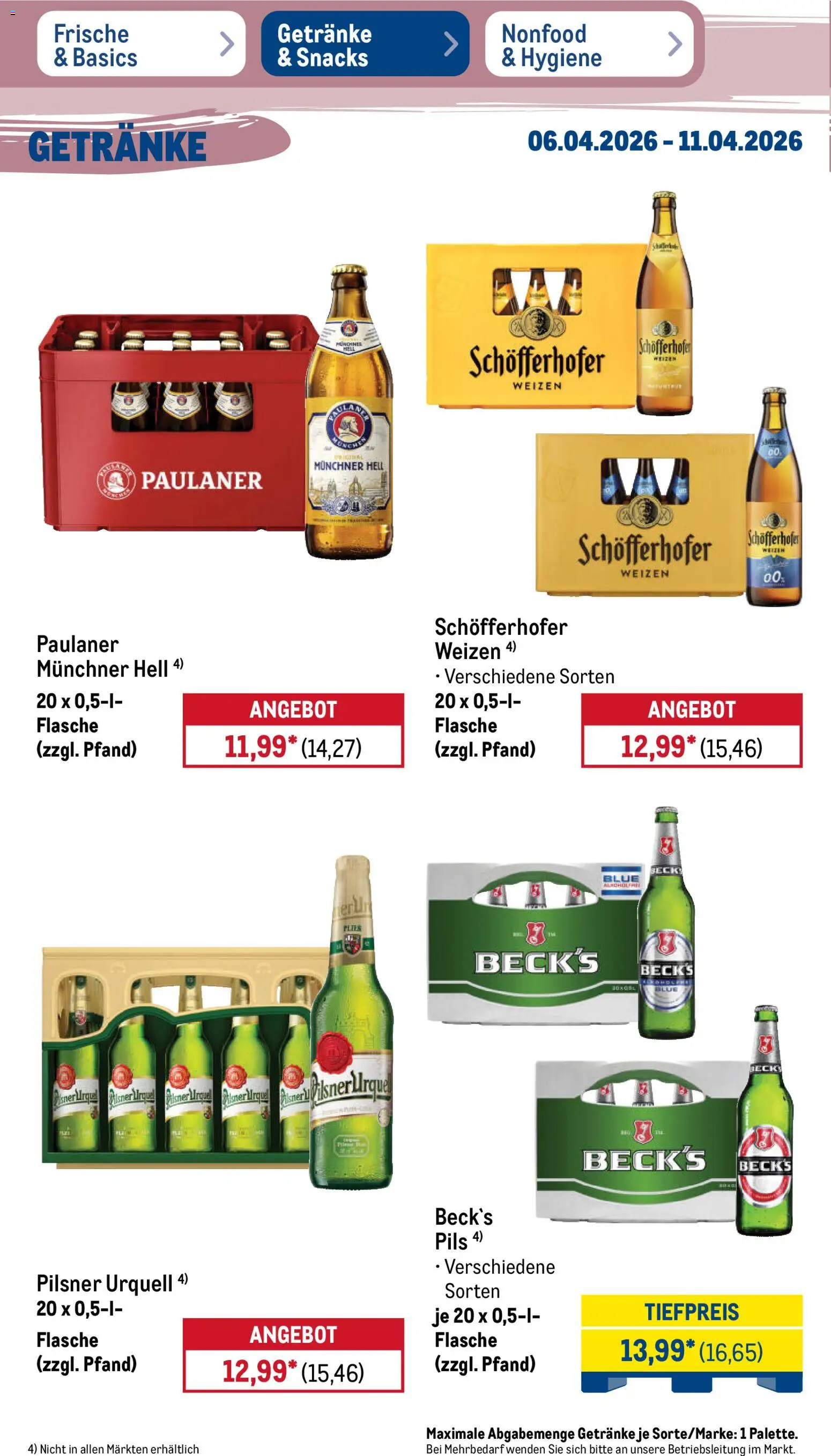 Metro Prospekt 	 – gültig ab 06.04.2026 | Seite: 30 | Produkte: Pils, Pilsner urquell, Paulaner