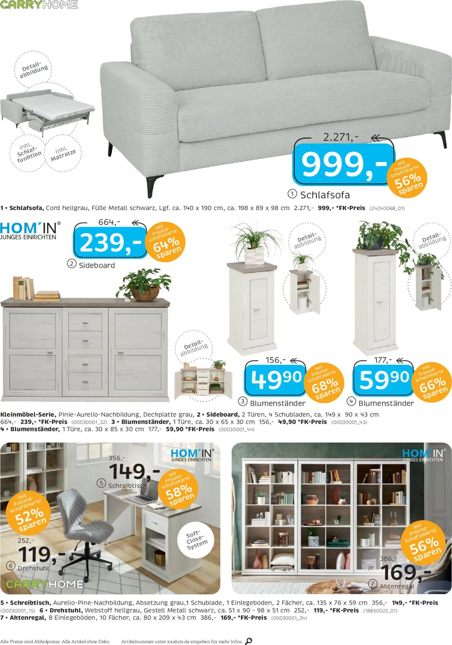 XXXL Lutz Nr. 1 beim Preis – gültig ab 02.11.2025 | Seite: 24 | Produkte: Sideboard, Schlafsofa, Matratze, Aktenregal