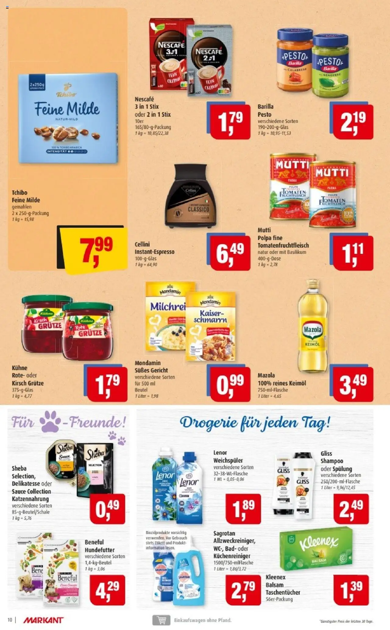 Markant Prospekt 	 – gültig ab 22.09.2025 | Seite: 10 | Produkte: Lenor, Sheba, Tomaten, Shampoo