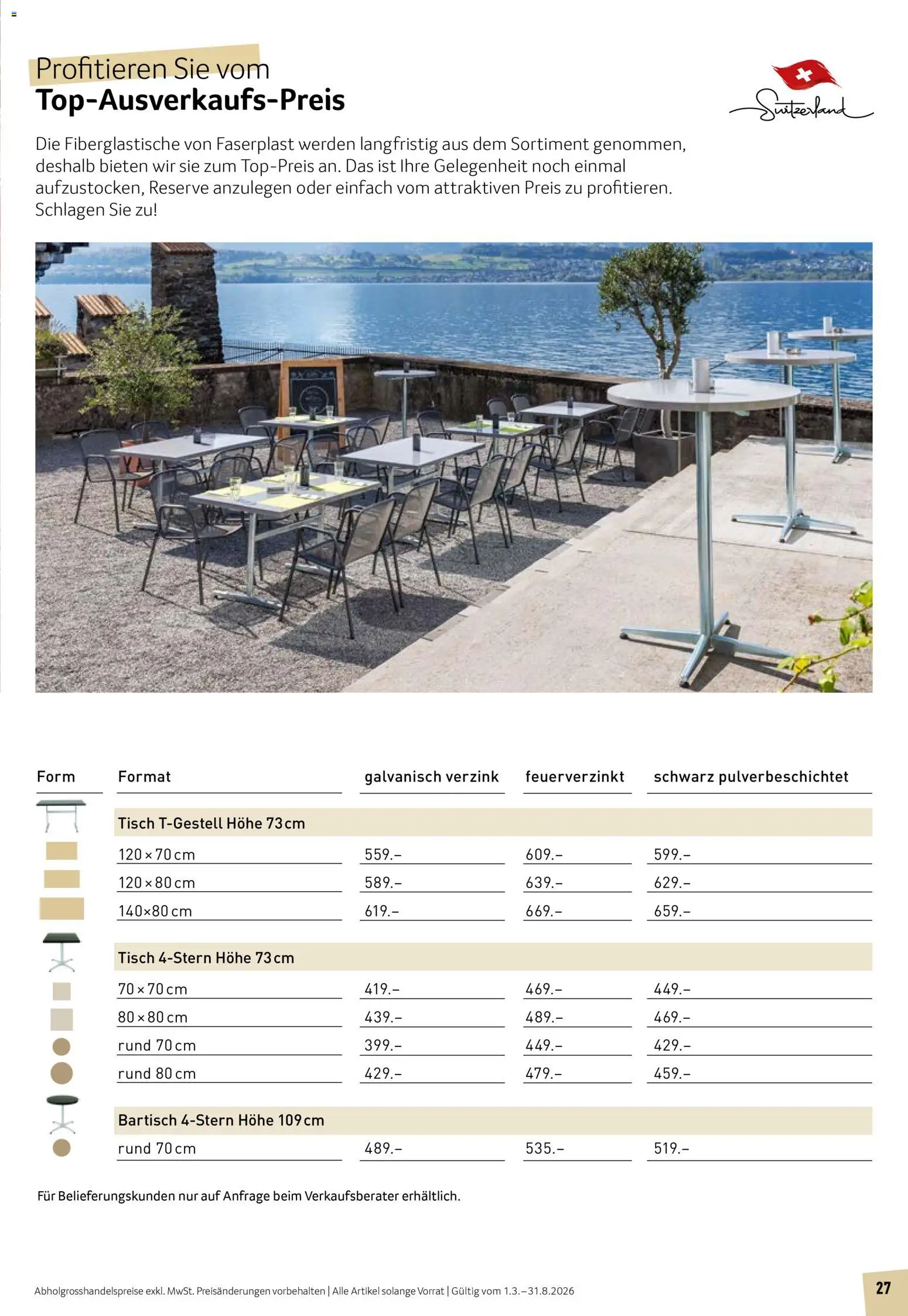 Prodega Aktionen Outdoor-Ausstattung – gültig ab 01.03.2026 | Seite: 27 | Produkte: Tisch, Bartisch