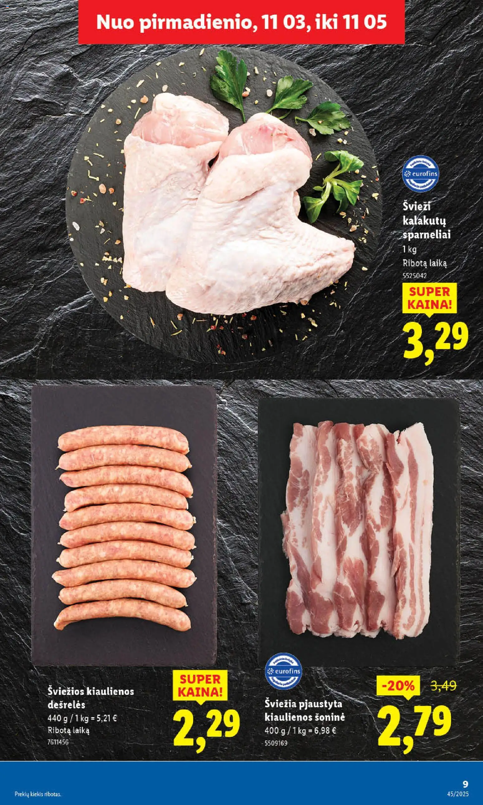 LIDL akcijos nuo 03.11.2025 | Puslapis: 9 | Prekių: Kiaulienos, Dešrelės