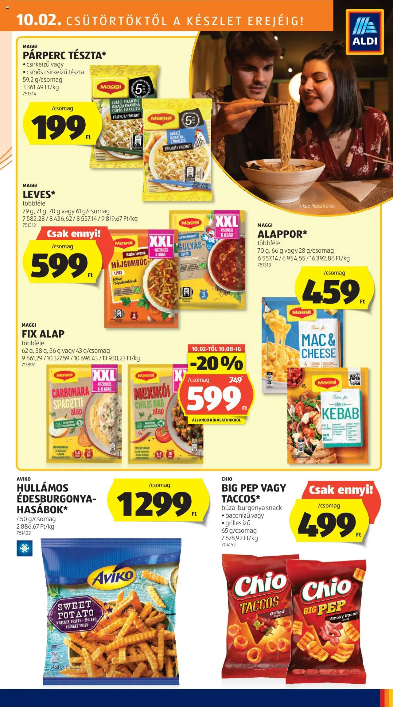 Aldi akciós ujság - amely érvényes a következő dátumtól: 02.10.2025 | Oldal: 17 | Termékek: Édesburgonya, Maggi, Tészta, Chilis bab