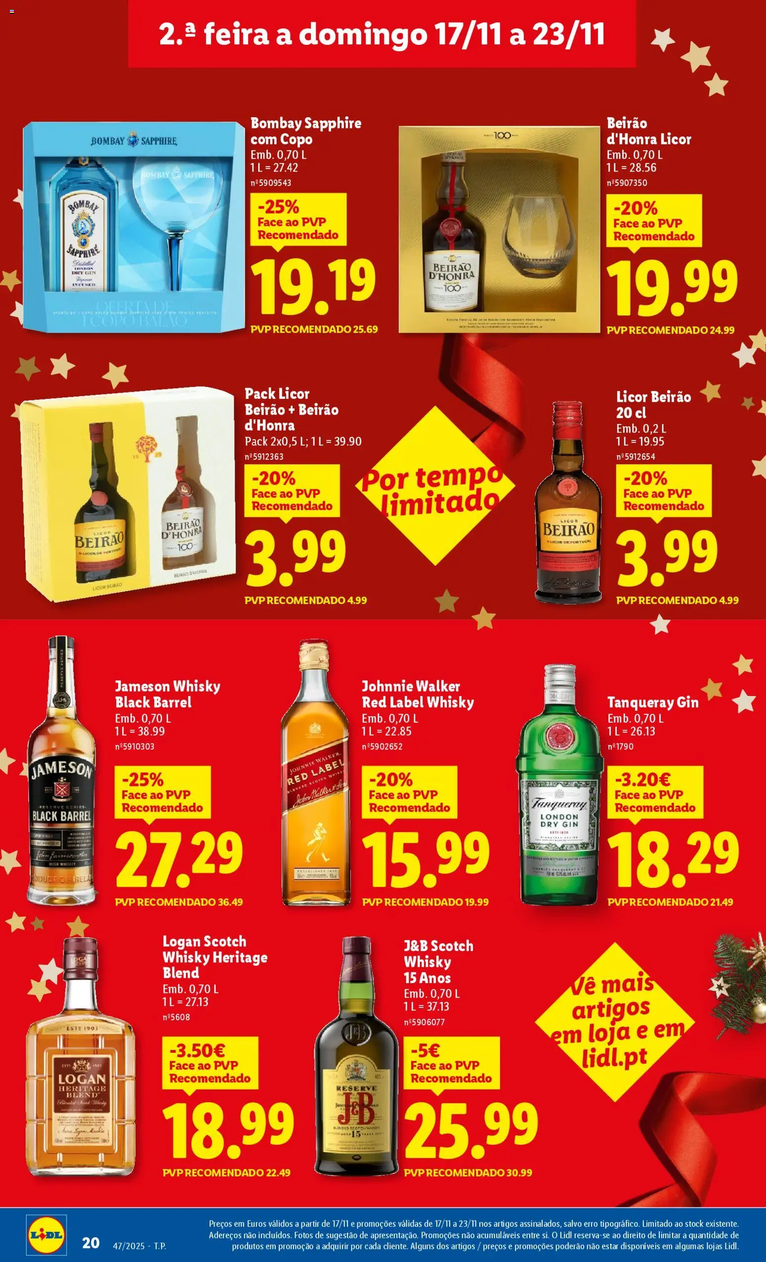Lidl folheto │ válido de 17.11.2025 | Página: 20 | Produtos: Whisky, Licor, Gin