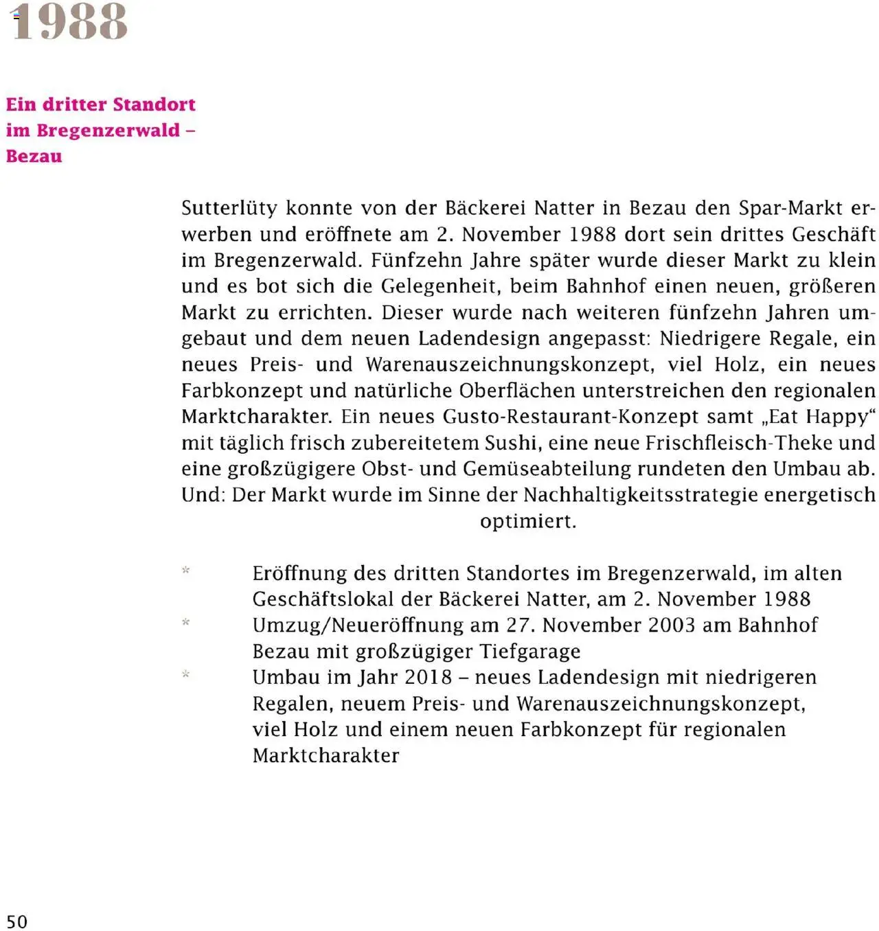 Sutterlüty Unsere Chronik gültig ab 01.08.2025 | Seite: 50 | Produkte: Obst, Bäckerei