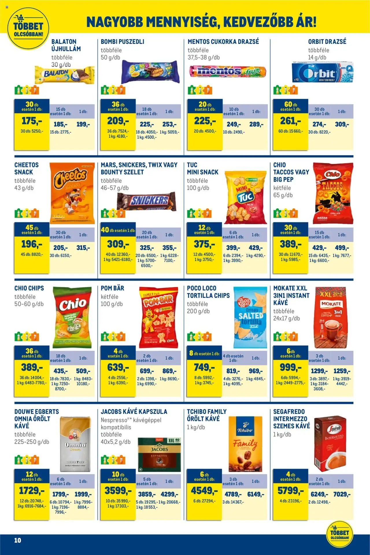 Metro akciós ujság - amely érvényes a következő dátumtól: 01.07.2025 | Oldal: 10 | Termékek: Cheetos, Kávé, Őrölt kávé, Instant kávé