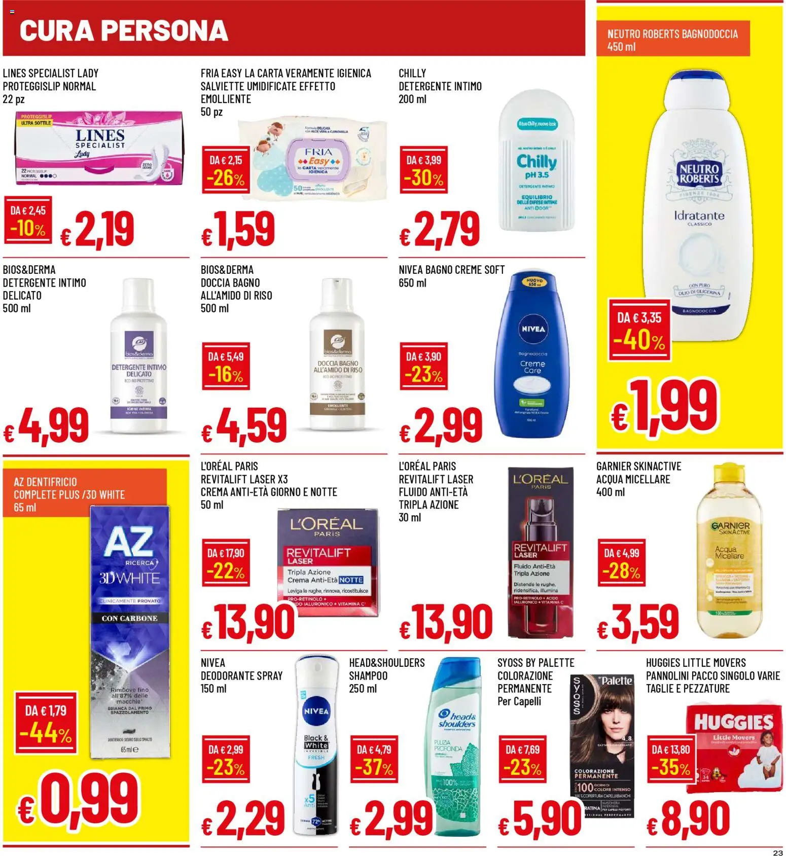 Volantino Famila del 26.02.2026 | Pagina: 23 | Prodotti: Crema, Maschera, Dentifricio, Intimo