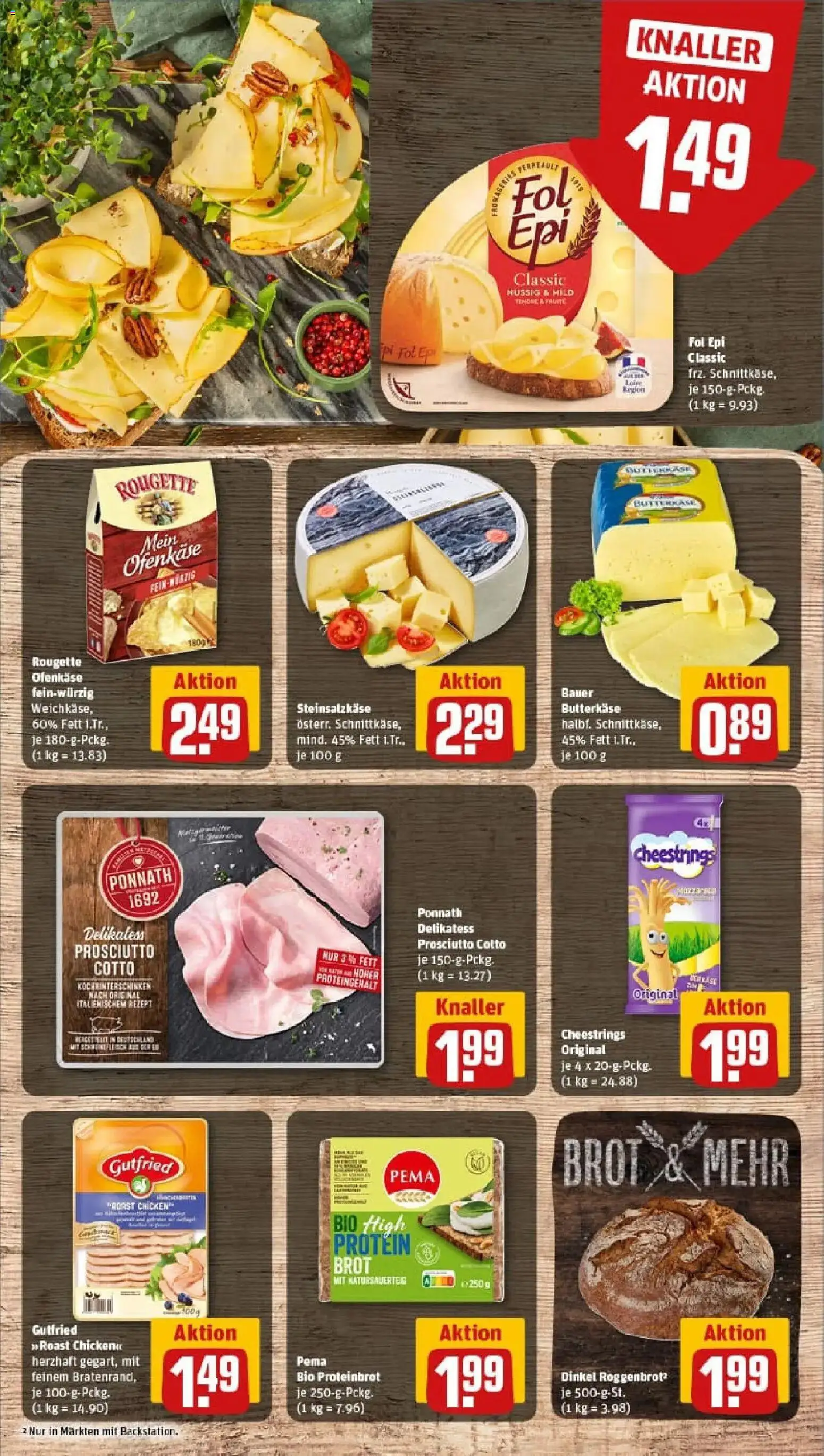 Rewe prospekt Berlin / Friedrichshain	 – gültig ab 04.01.2026 | Seite: 9 | Produkte: Rougette ofenkase, Brot
