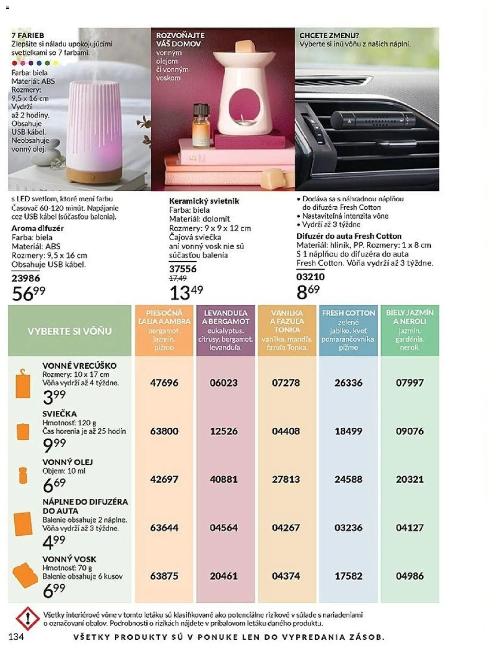 Nové Avon akcie – leták je platný od 01.03.2026 | Strana: 134 | Produkty: Difúzer, Aroma difúzer, Olej, Led