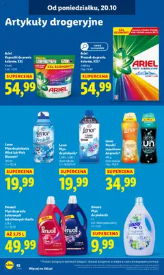 Pogląd oferty "Lidl Gazetka" - ważna od 20.10.2025 | Strona: 62 | Produkty: Ariel kapsułki, Kapsułki do prania, Proszek do prania, Detergent
