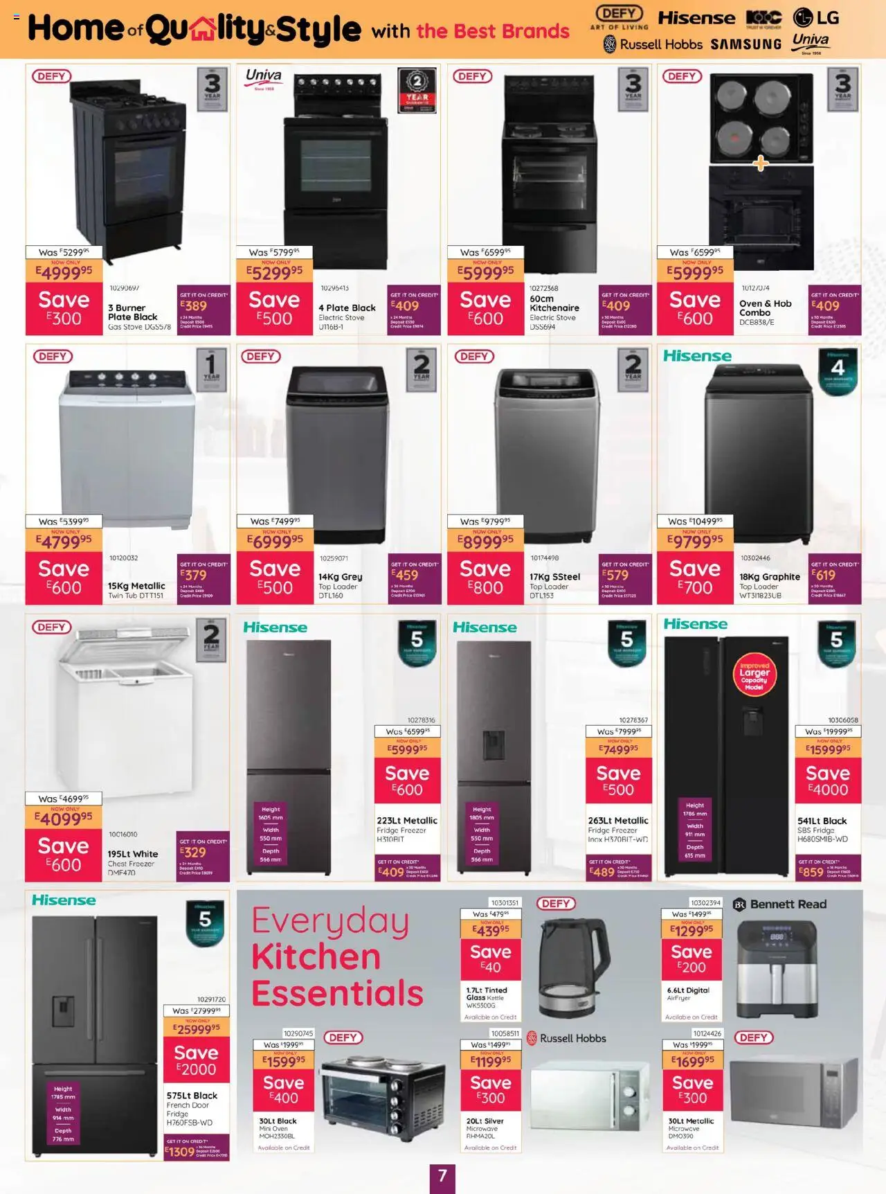 New Bradlows catalogue – valid from 16.10.2025 | Page: 7 | Products: Art, Freezer, Stove, Kettle