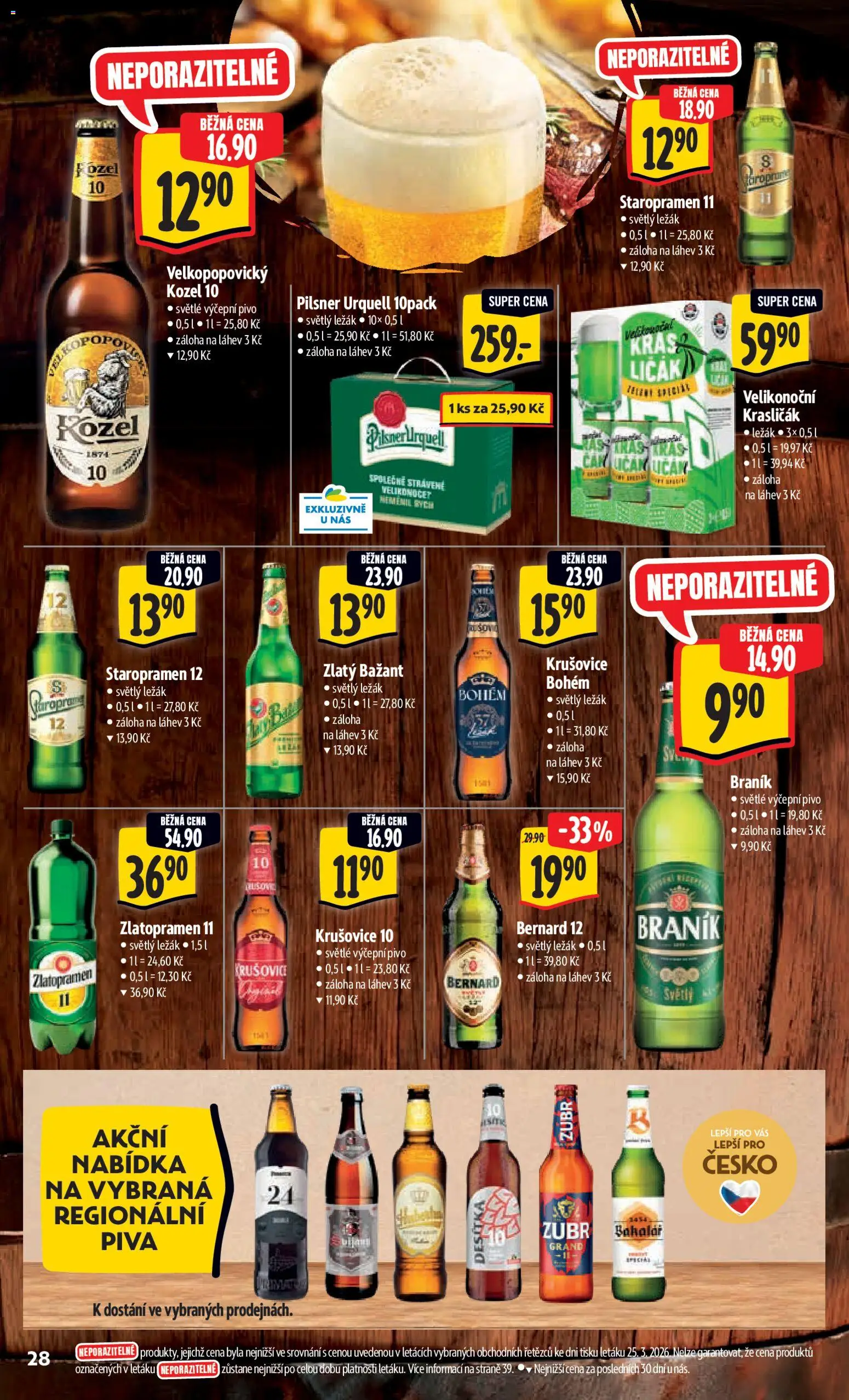 Albert leták - Hypermarket od 01.04.2026 | Strana: 36 | Produkty: Zubr, Staropramen 12, Kozel, Braník