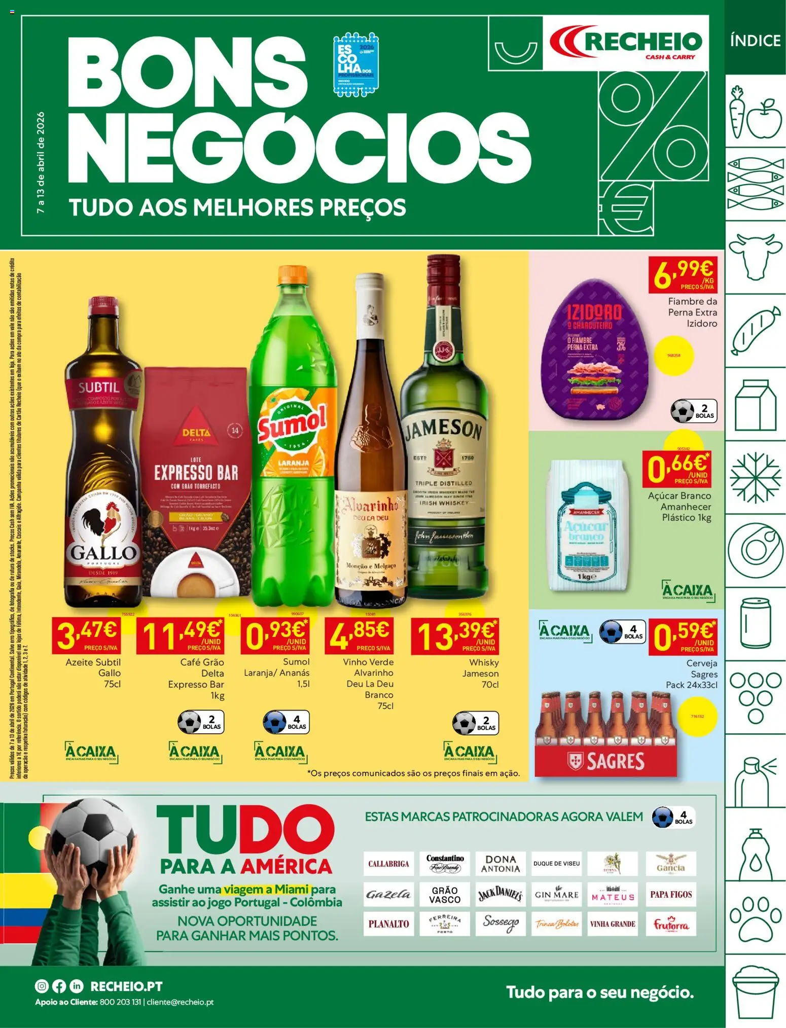 Recheio folheto │ válido de 07.04.2026 | Página: 1 | Produtos: Whisky, Azeite, Café, Cerveja