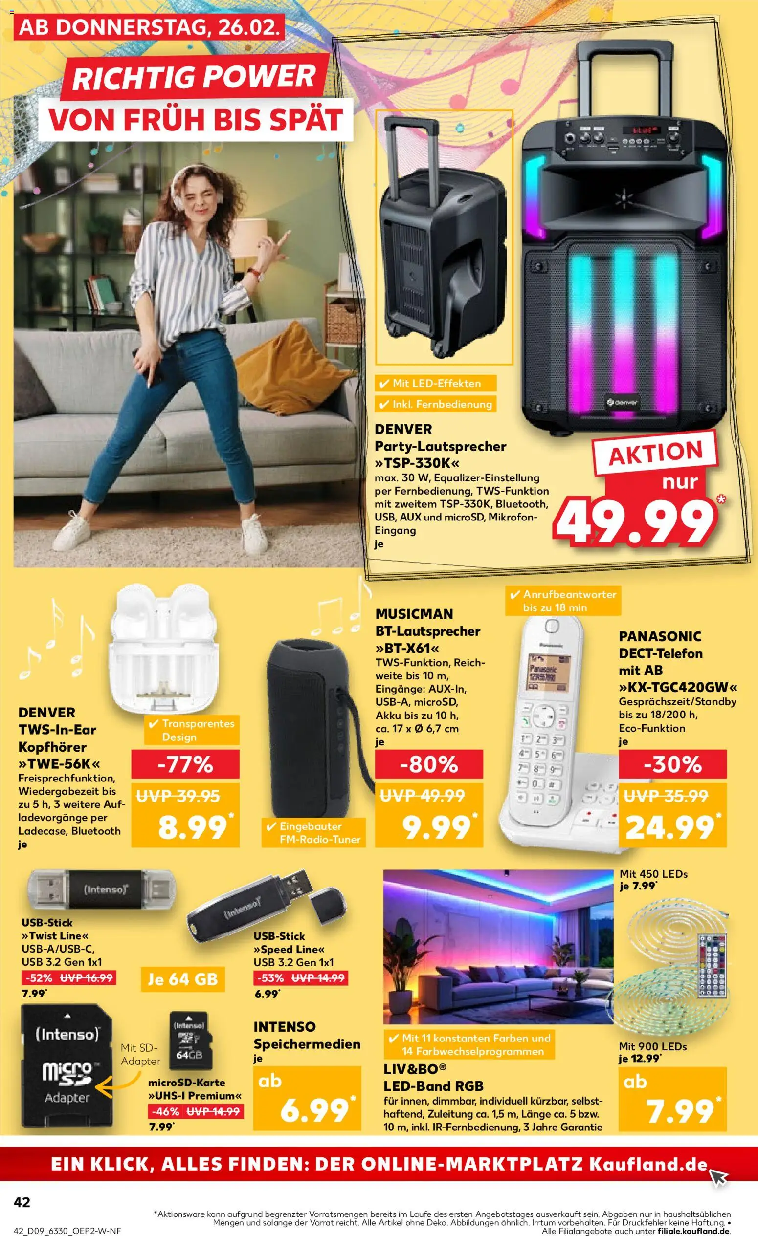 Kaufland prospekt Hamburg	 – gültig ab 26.02.2026 | Seite: 42 | Produkte: Adapter, Panasonic, USB, Kopfhörer