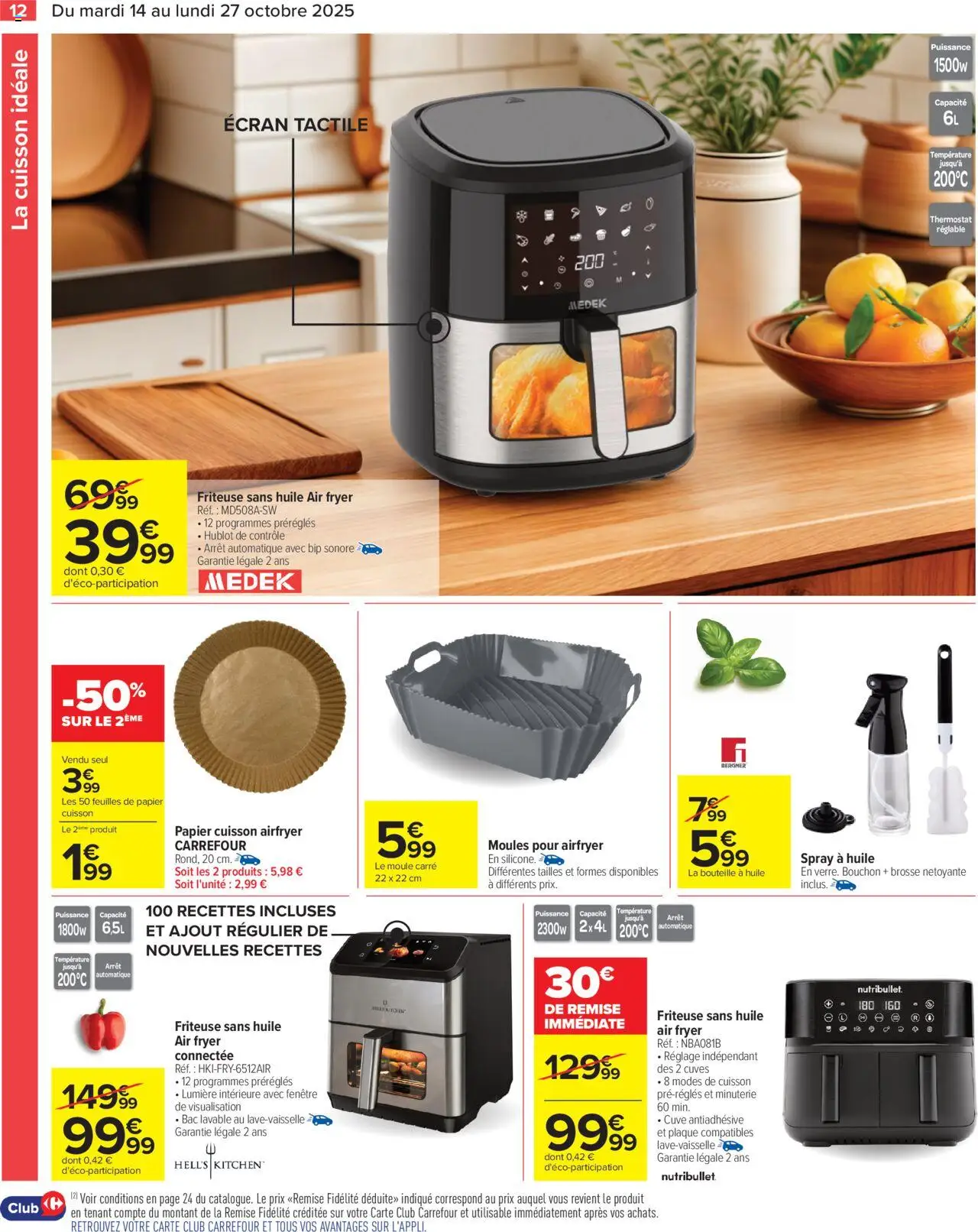 {H1} | Page: 12 | Produits: Friteuse sans huile, Air fryer, Brosse, Huile