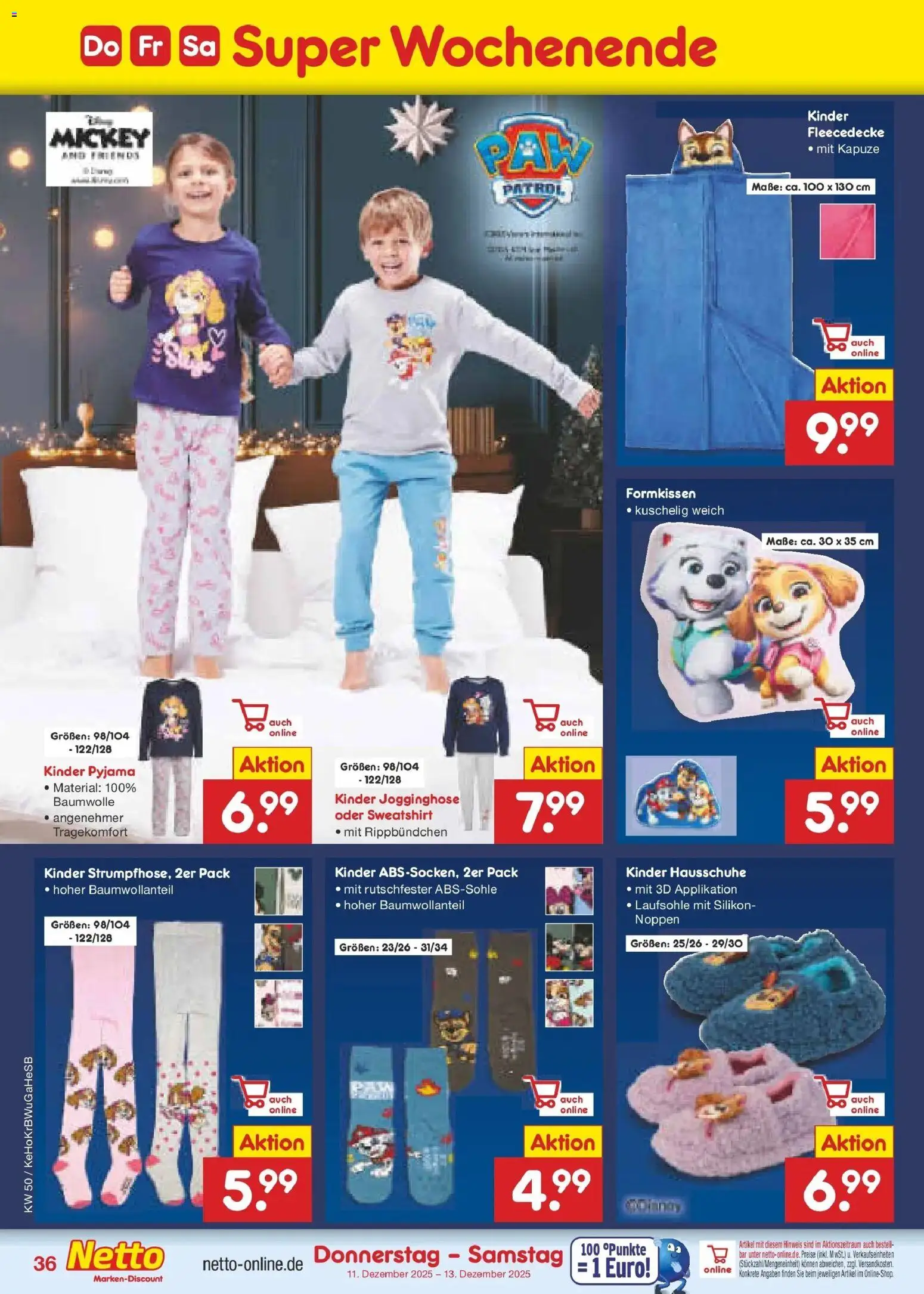 Netto Marken-Discount Prospekt 	 – gültig ab 08.12.2025 | Seite: 44 | Produkte: Jogginghose, Sweatshirt, Pyjama, Hausschuhe
